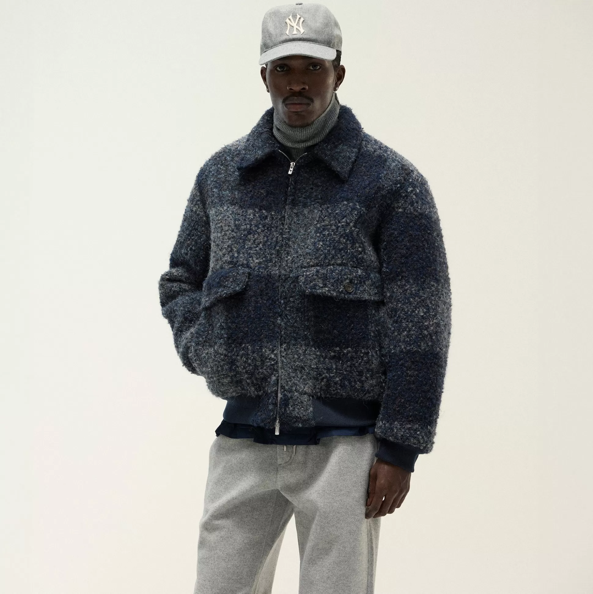 Cheap Kith &Kin Boucle Check Hawthorne Flight Jacket Vista