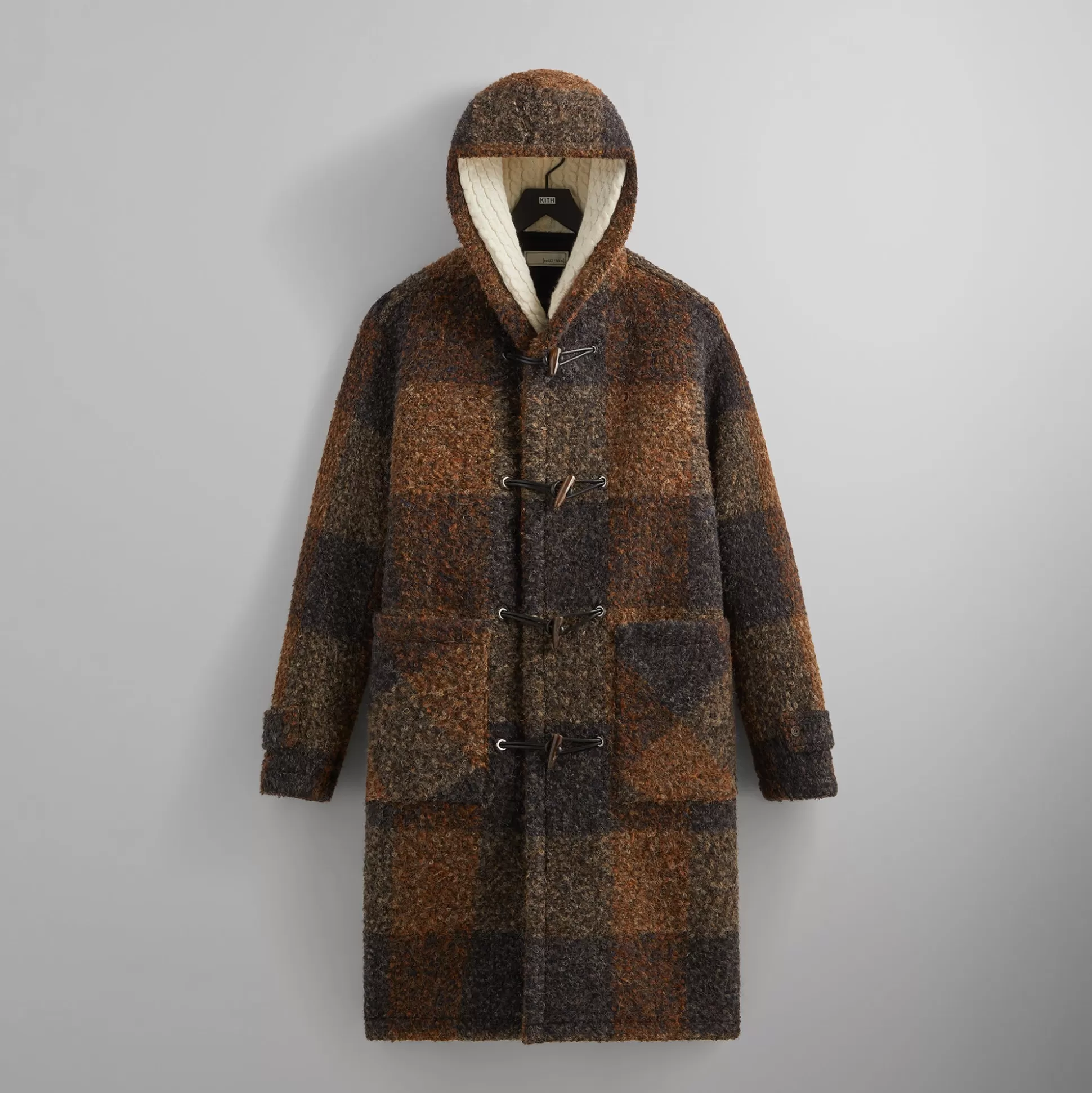 Outlet Kith &Kin Boucle Check Nolen Coat Kindling