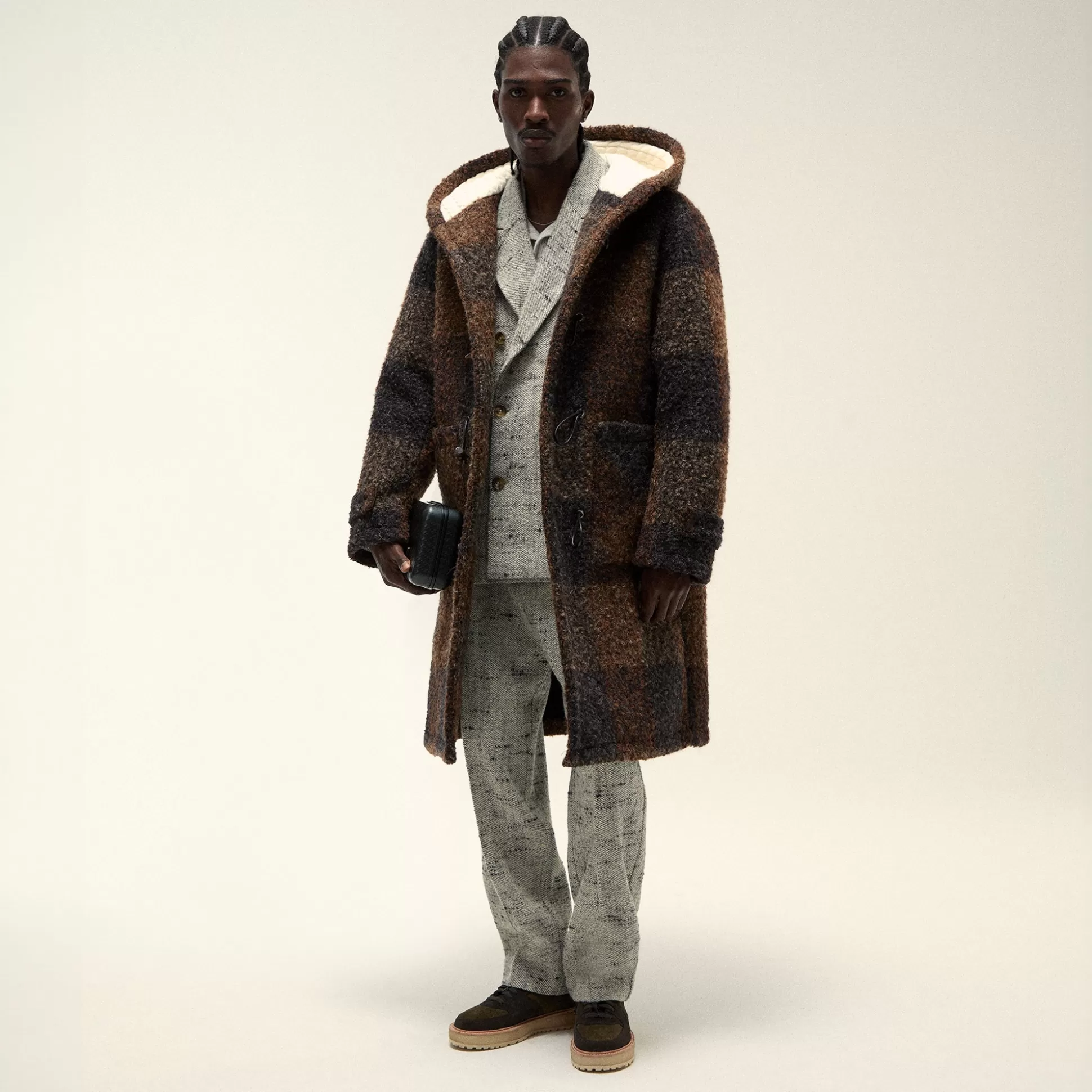 Outlet Kith &Kin Boucle Check Nolen Coat Kindling