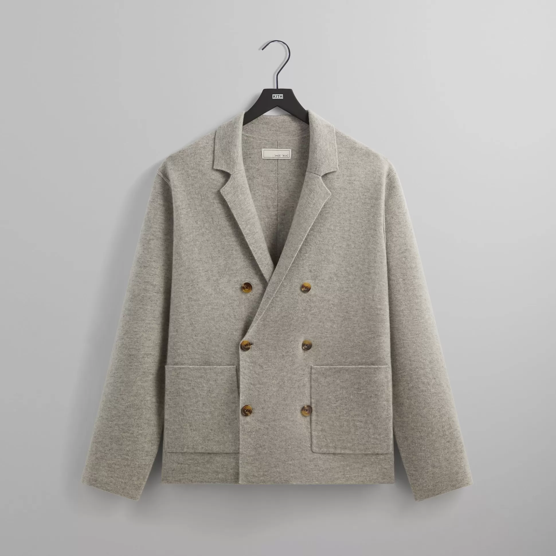 Online Kith &Kin Cashmere Raya Double Breasted Blazer Medium Heather Grey