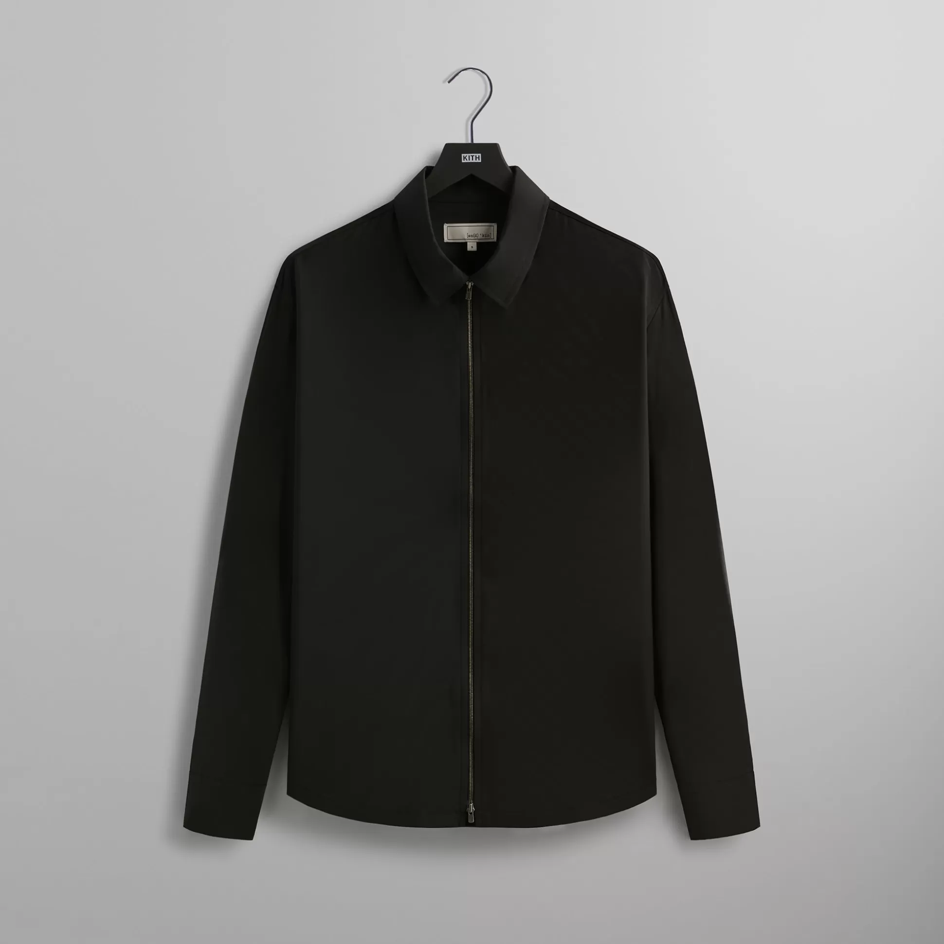 Clearance Kith &Kin Tropical Wool Marquis Zip Up Shirt Black