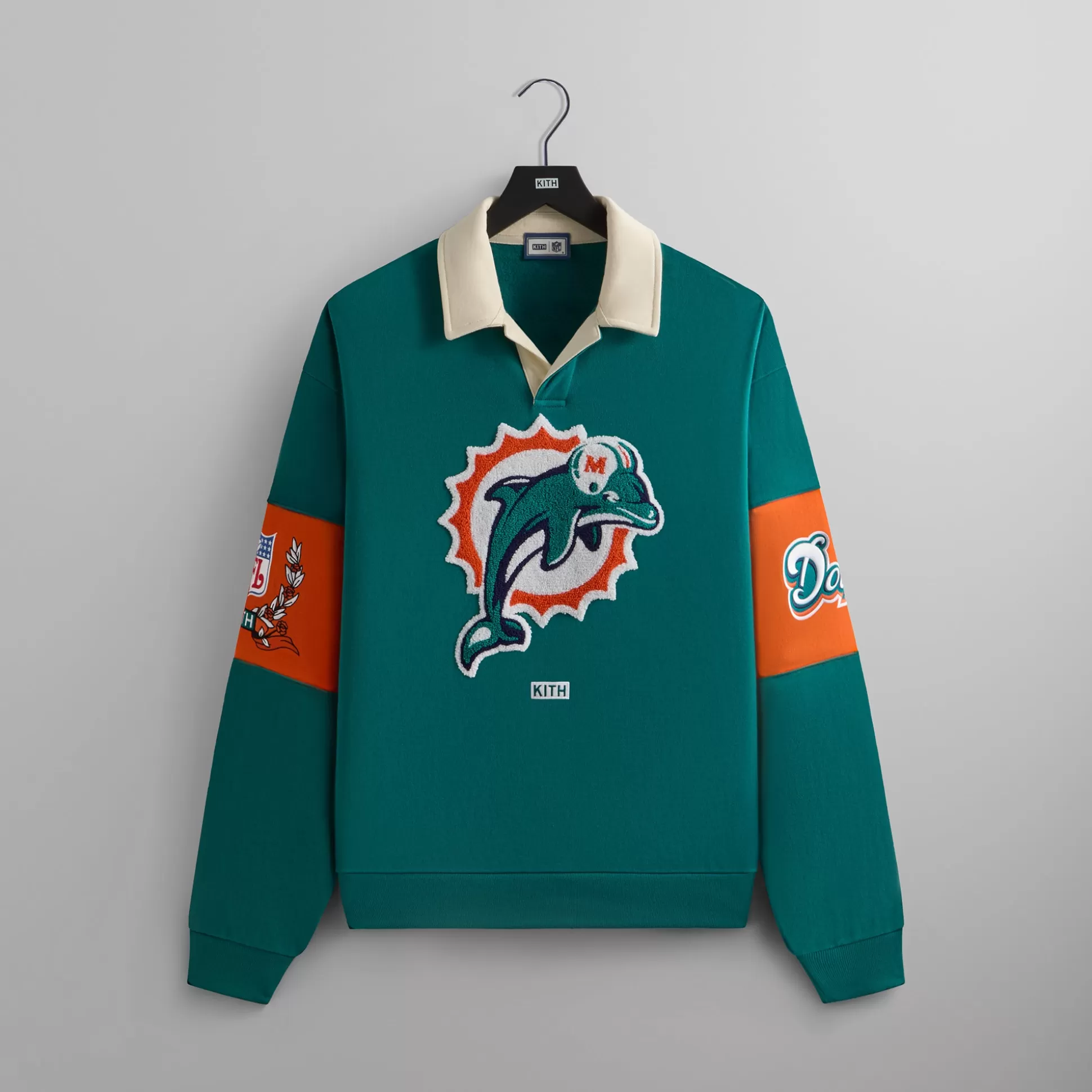 Clearance Kith & '47 for the NFL: Dolphins Nelson Collared Pullover Center