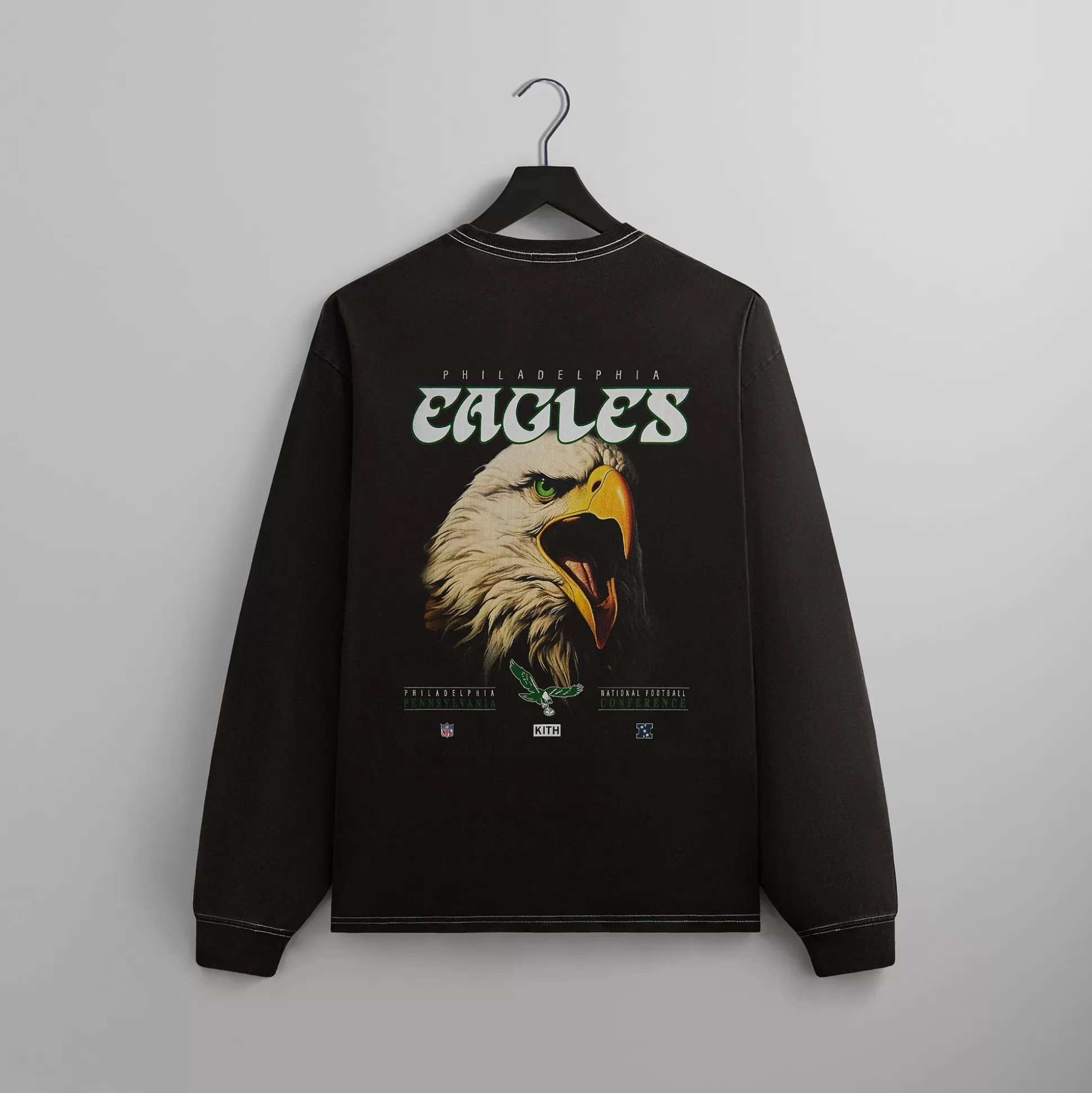 Cheap Kith & '47 for the NFL: Eagles Vintage Long Sleeve Tee Black