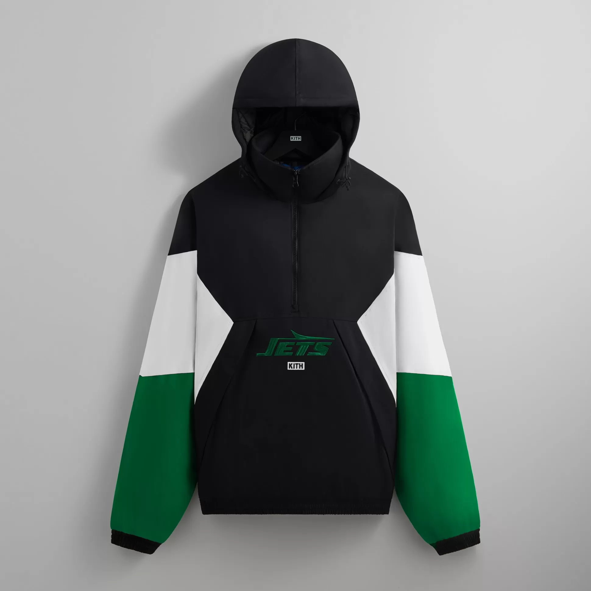 Hot Kith & '47 for the NFL: Jets Quarter Zip Anorak With Hood Black