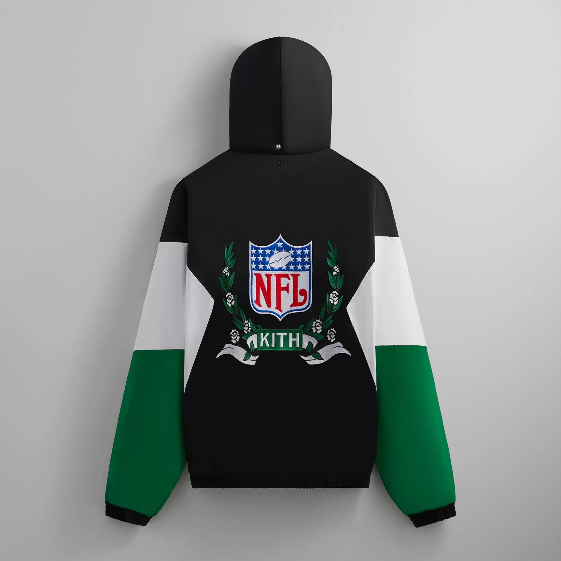 Hot Kith & '47 for the NFL: Jets Quarter Zip Anorak With Hood Black