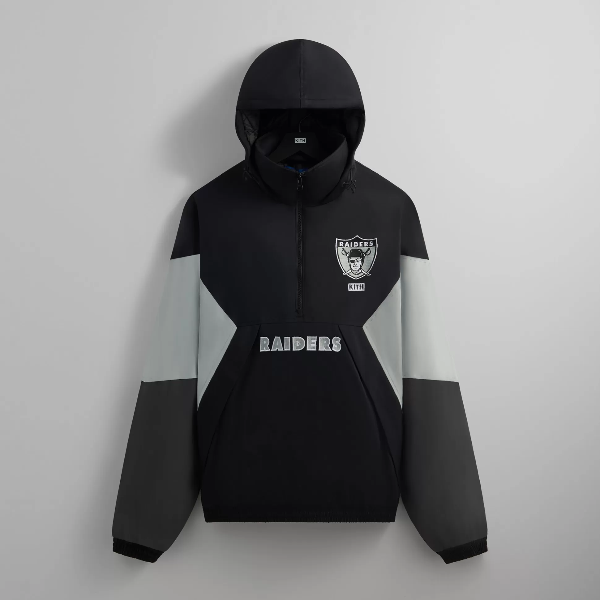 Discount Kith & '47 for the NFL: Raiders Quarter Zip Anorak With Hood Black