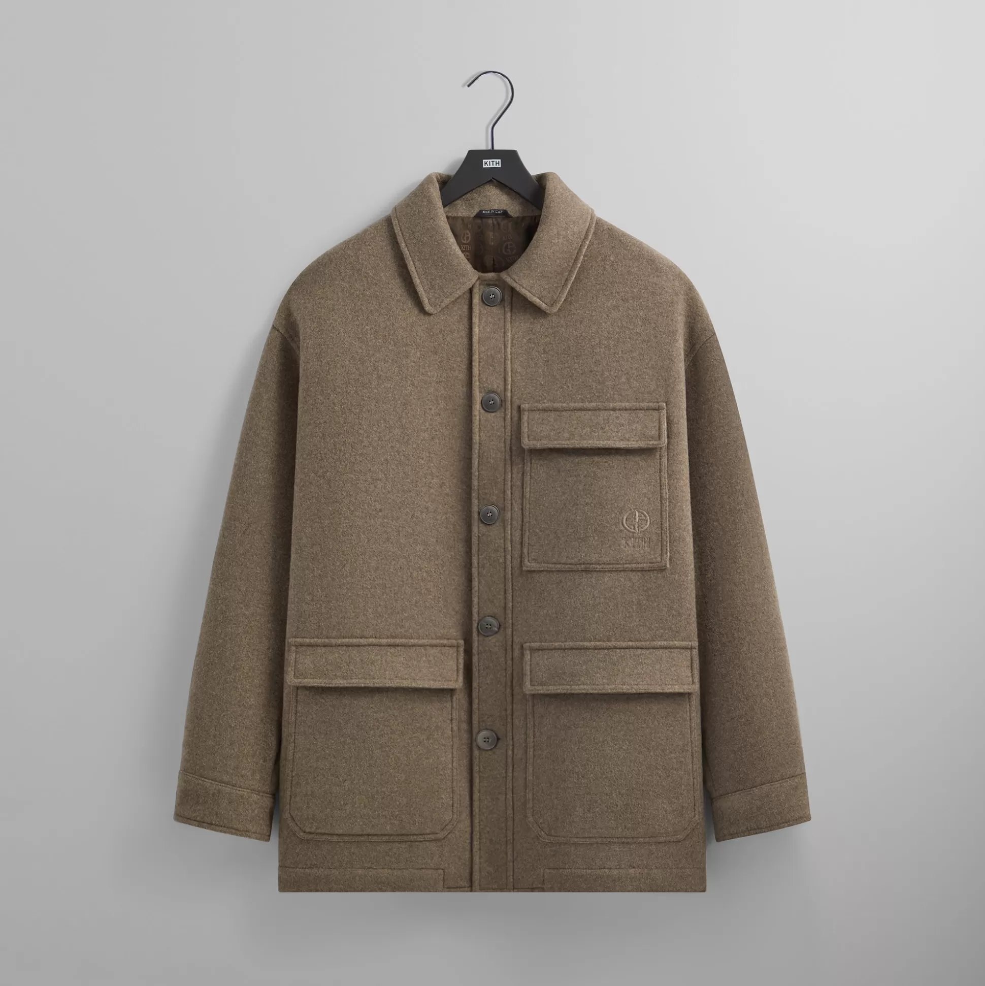 Sale Kith & Giorgio Armani Alpaca Wool Field Coat Noce Melange