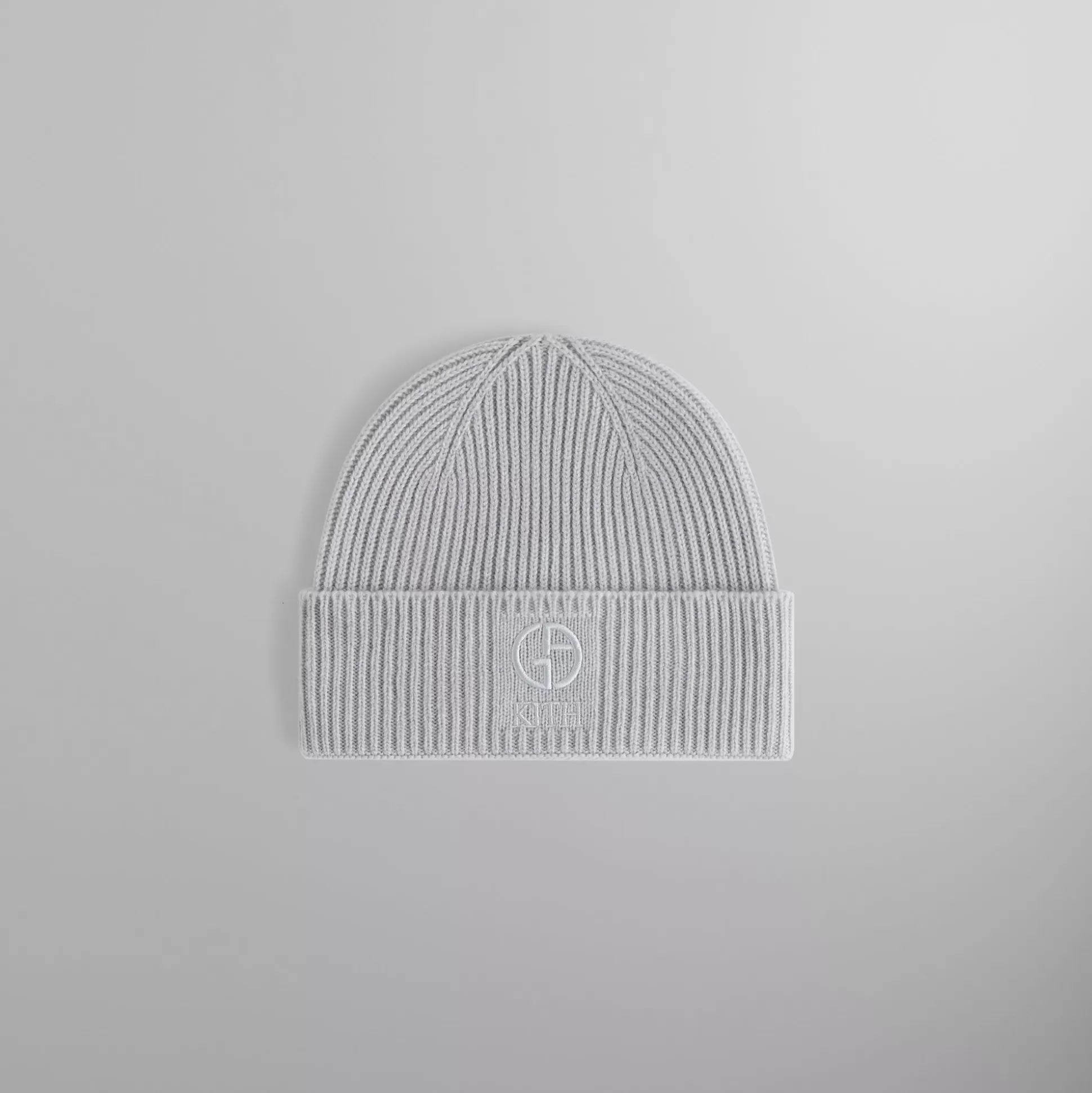 Shop Kith & Giorgio Armani Cashmere Beanie Light Heather Grey