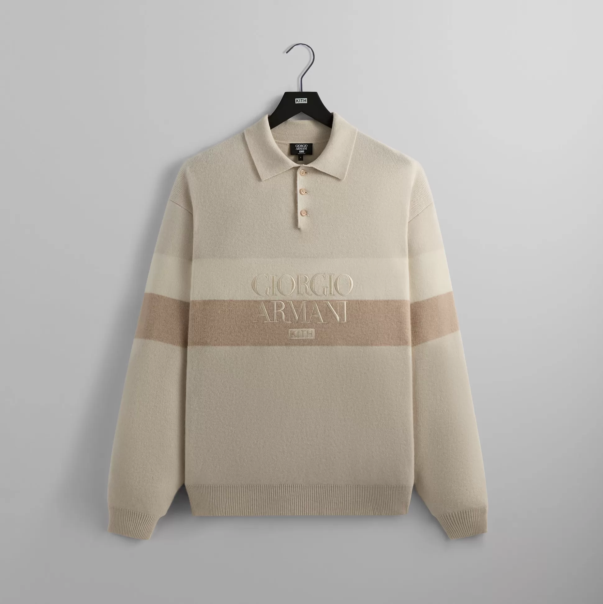 Cheap Kith & Giorgio Armani Cashmere Harmon Rugby Sandrift