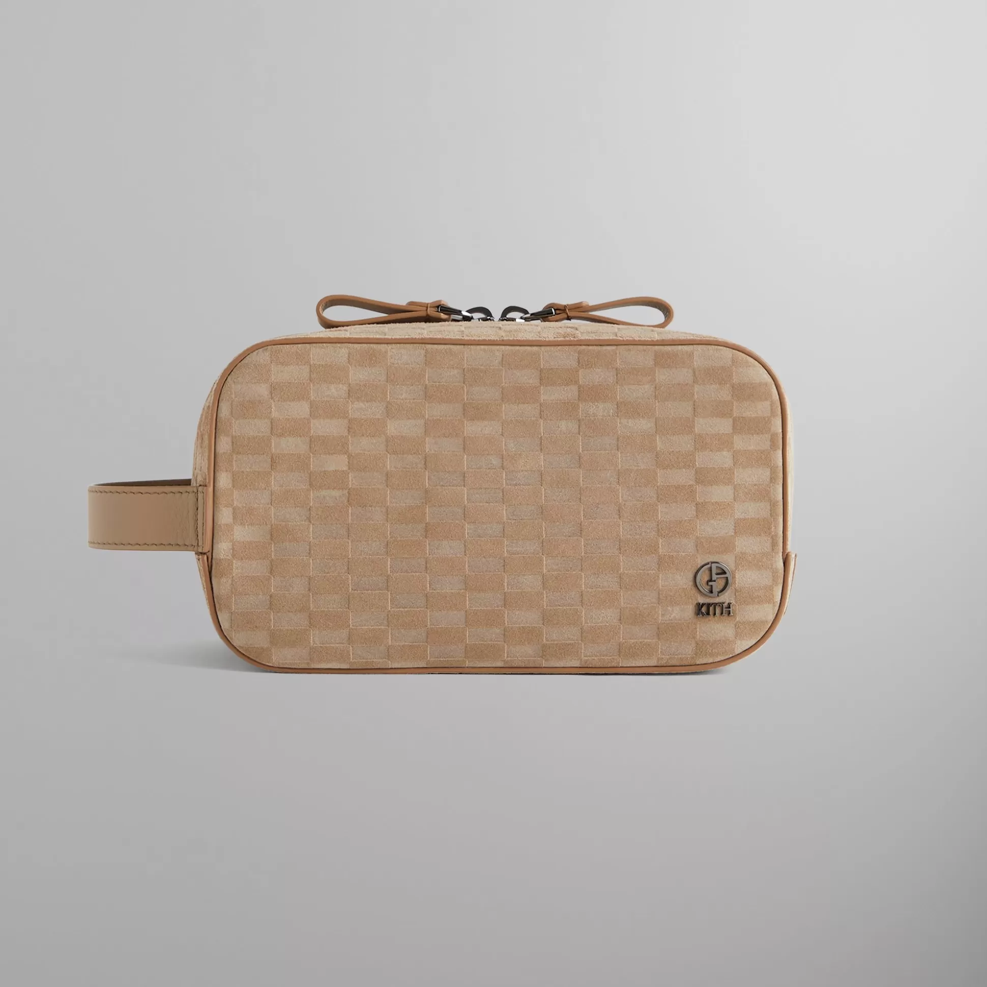 Online Kith & Giorgio Armani Monogram Suede Dopp Kit Creme