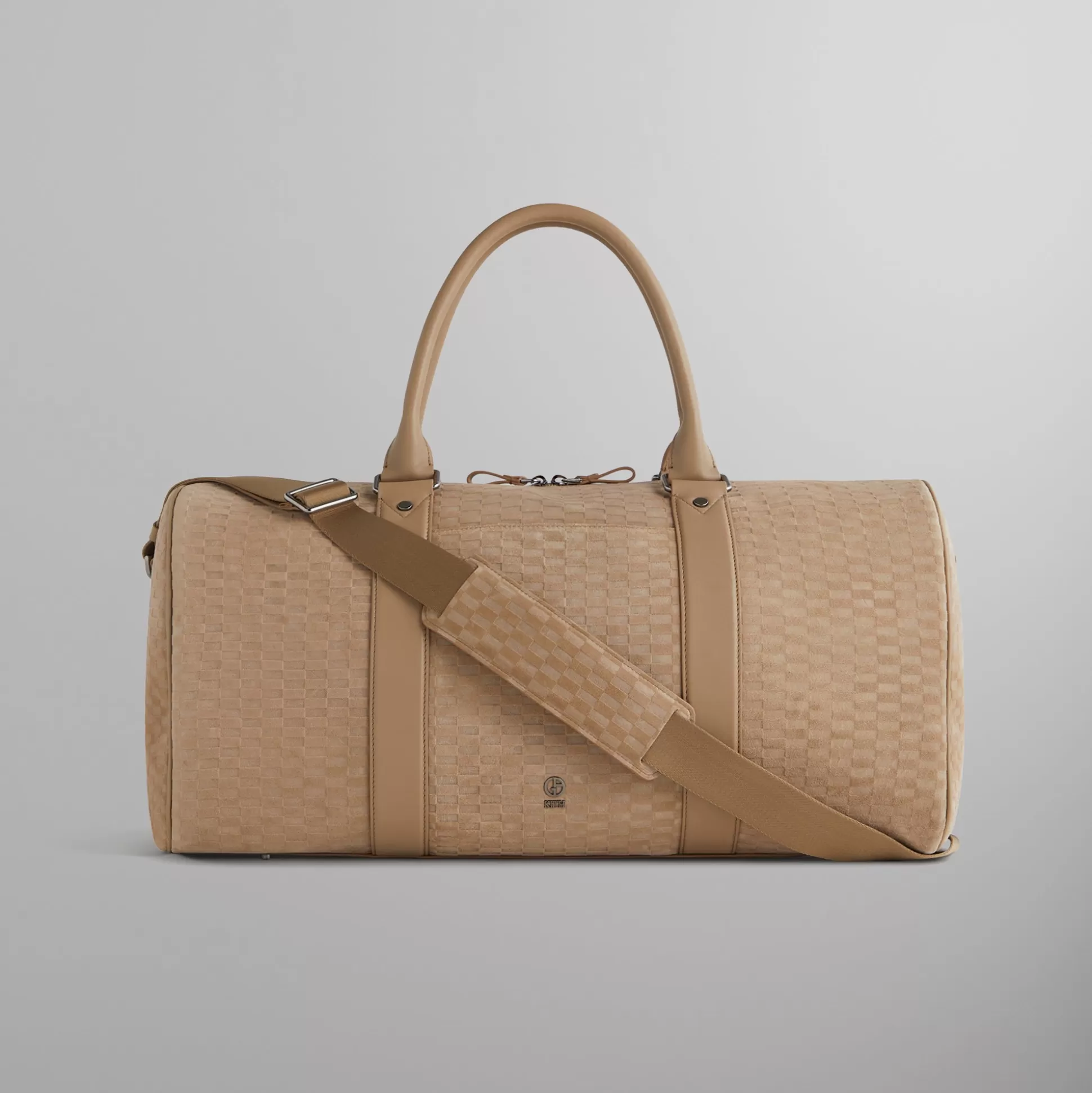 Sale Kith & Giorgio Armani Monogram Suede Duffle Bag Creme