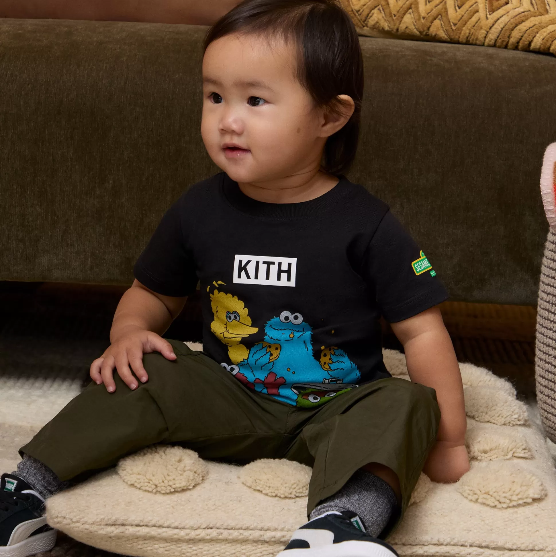 Shop Kith Baby for Sesame Street Family Tee Black