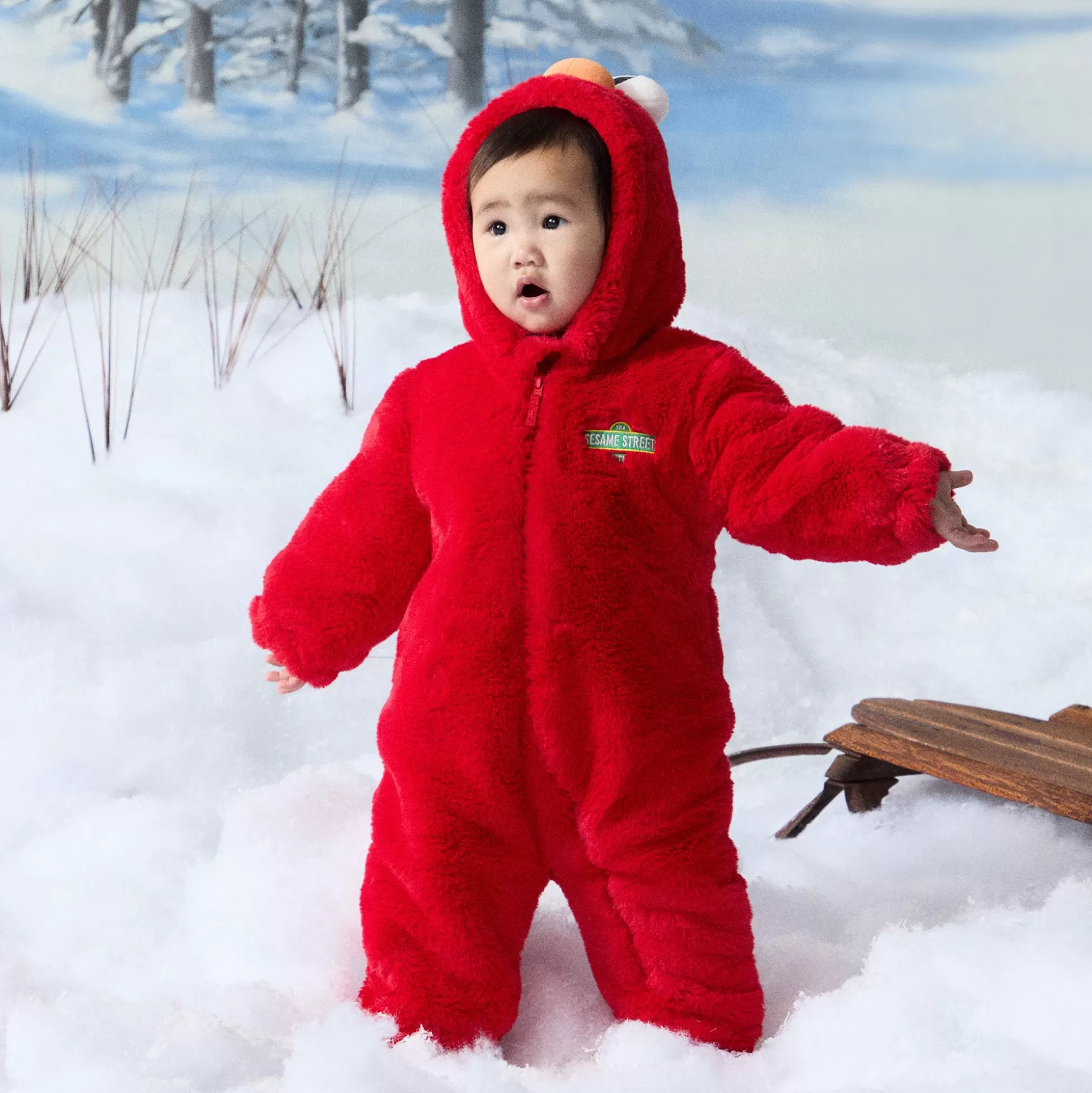 Online Kith Baby for Sesame Street Furry Elmo Coverall Race