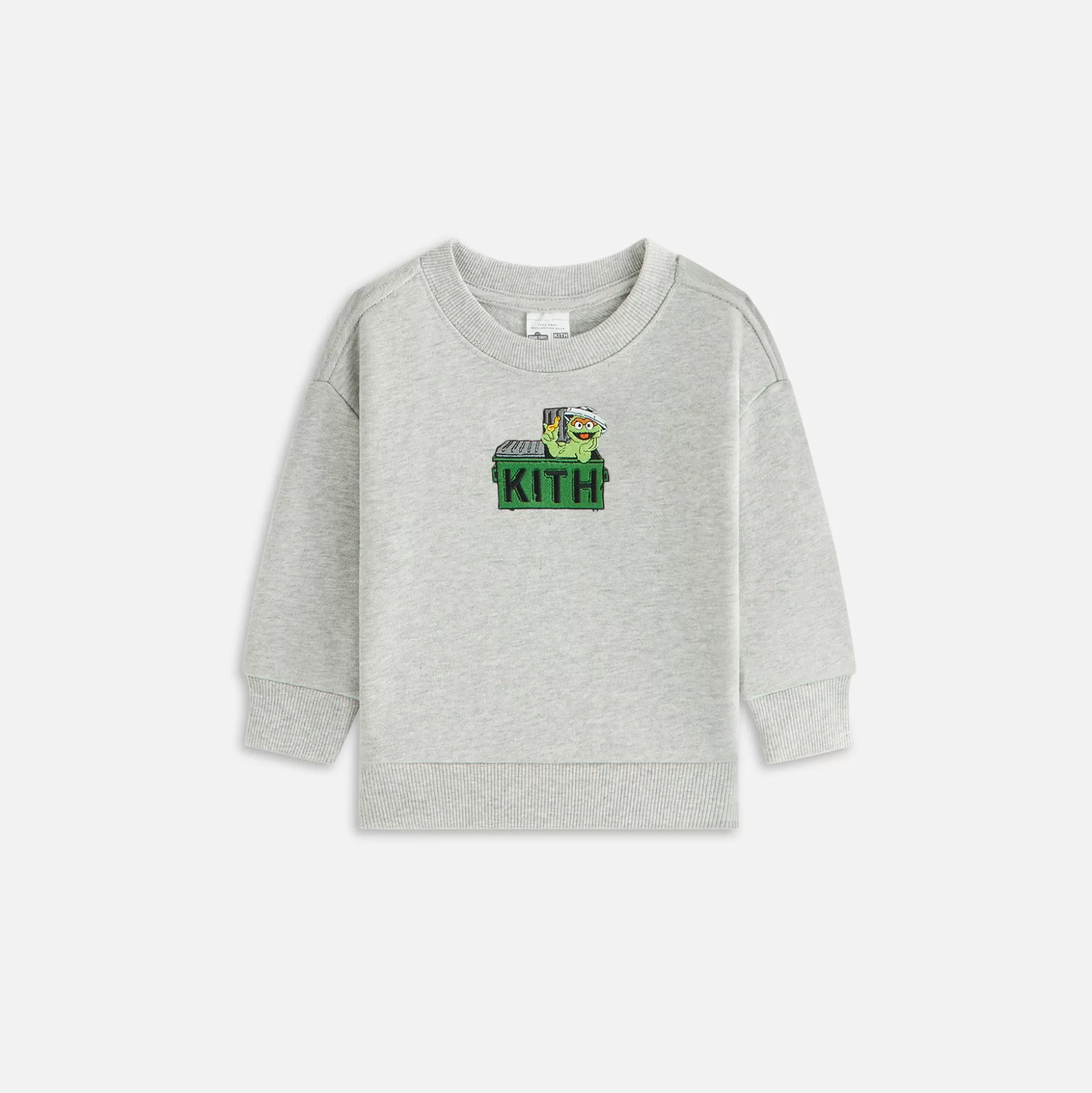 Best Kith Baby for Sesame Street Oscar Nelson Crewneck Medium Heather Grey