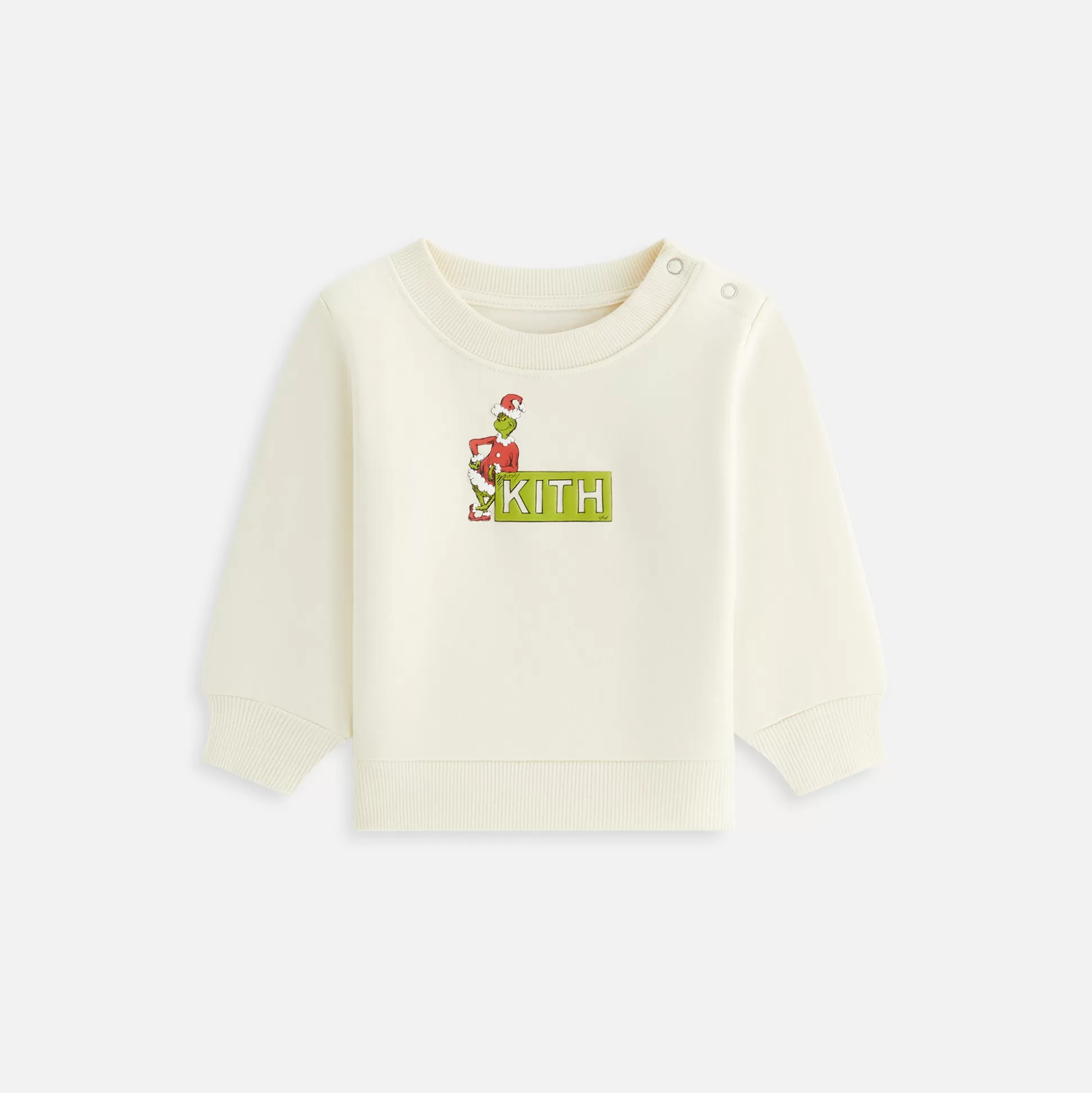 Fashion Kith Baby for The Grinch Classic Logo Crewneck Sandrift