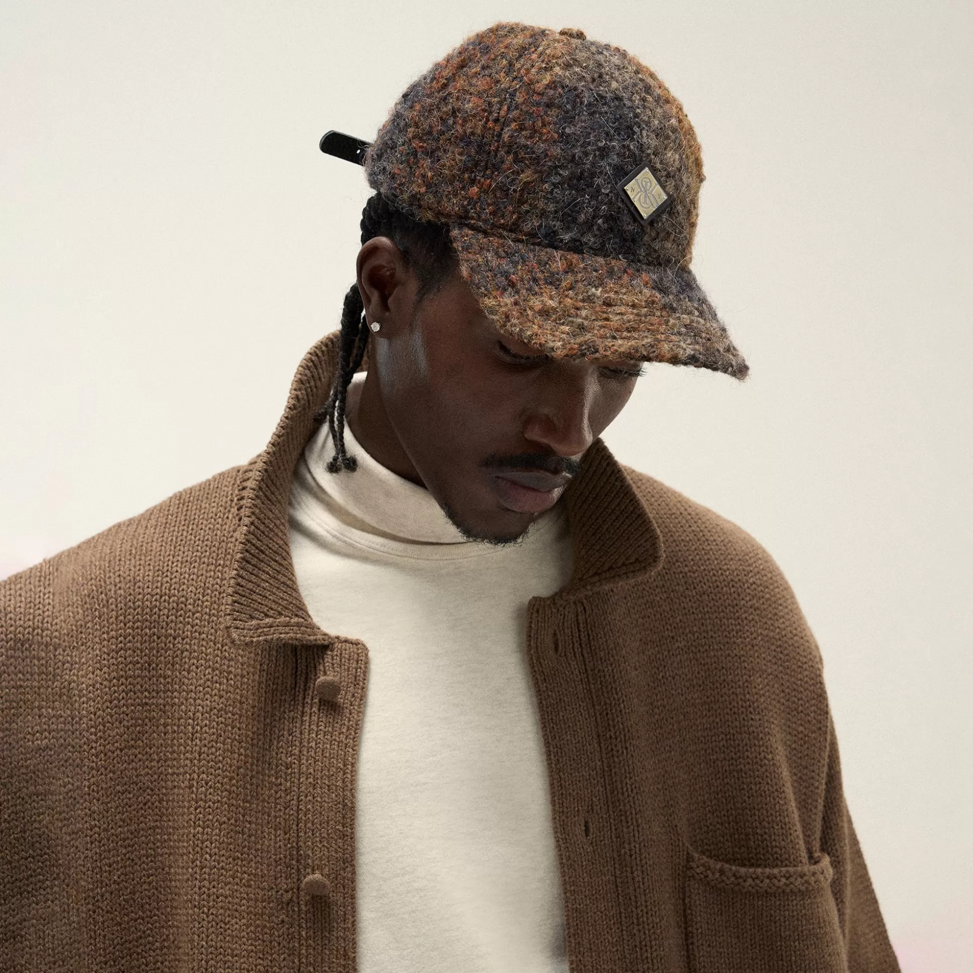 Store Kith Boucle Check Suede Brim Aaron Cap Kindling