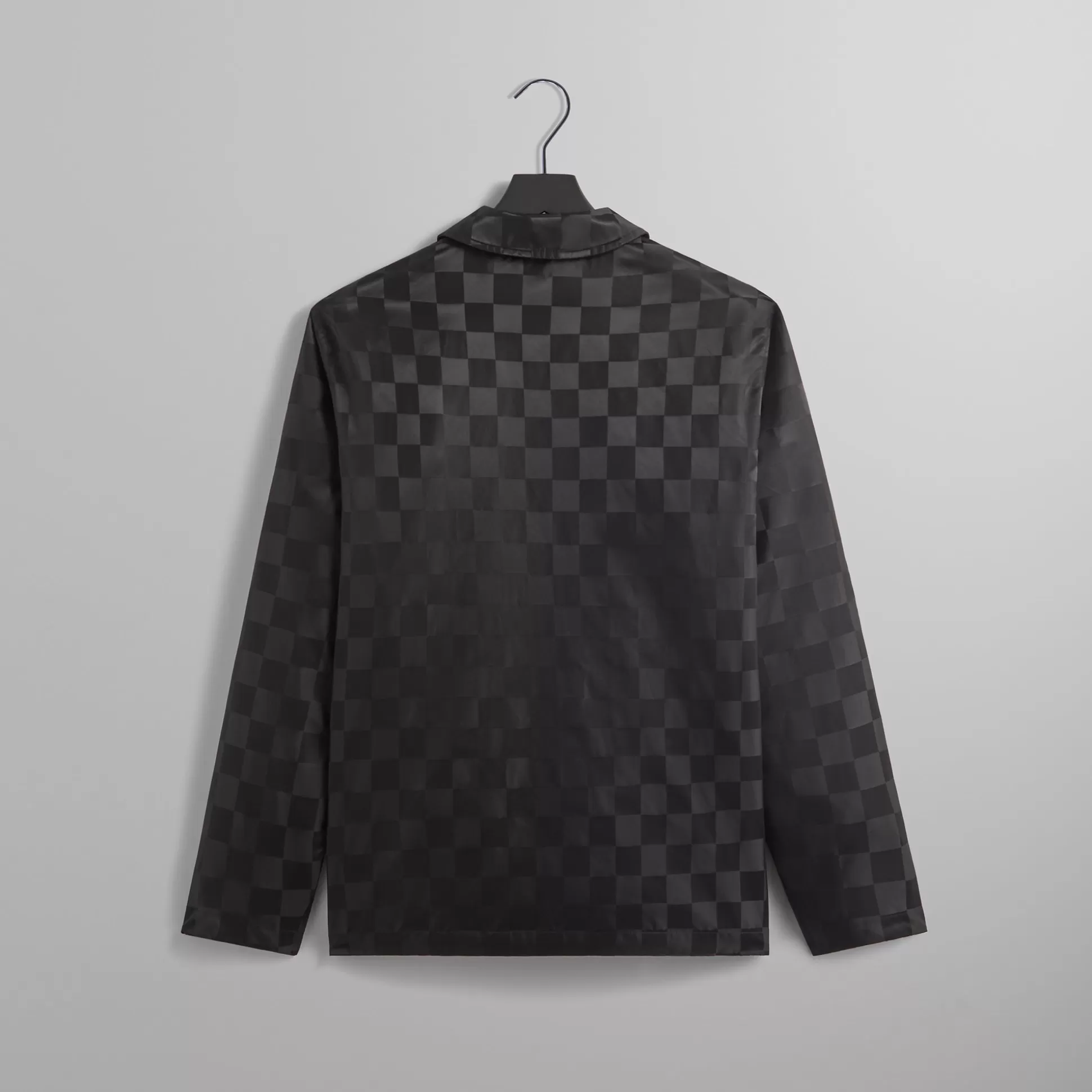 Store Kith Checkered Satin Kieran Coaches Jacket Black