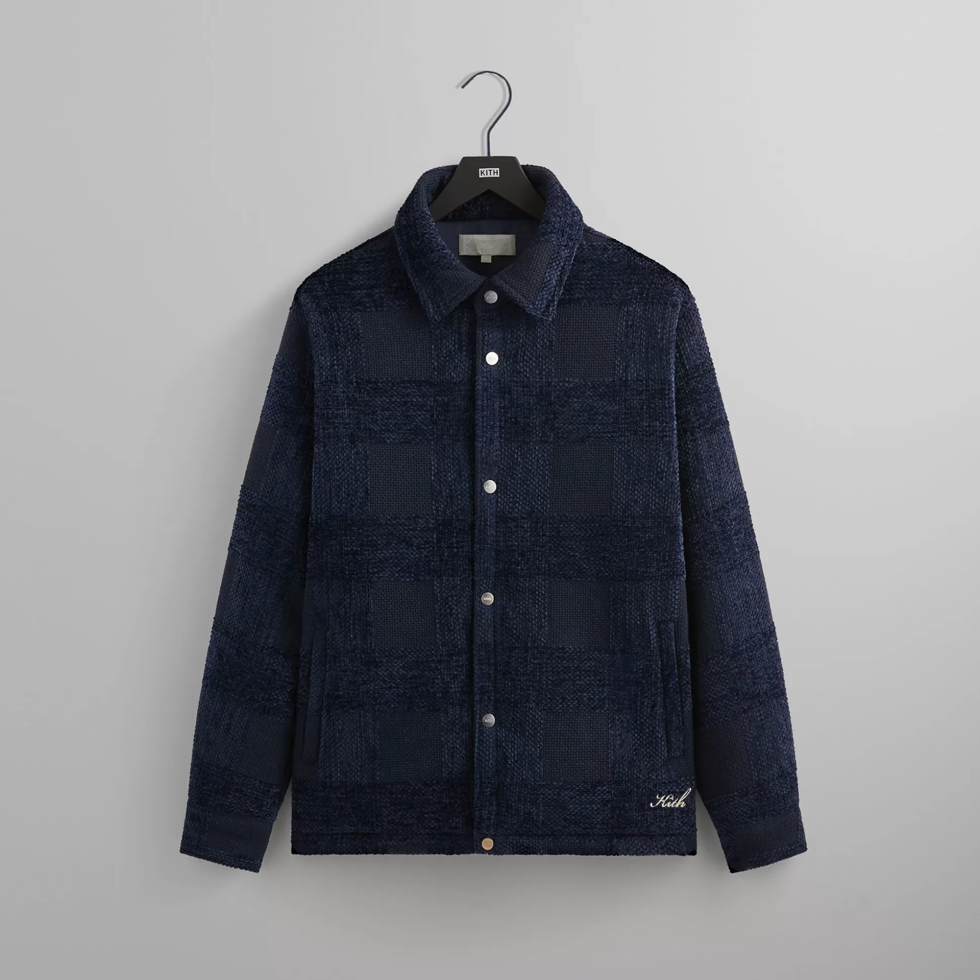 Hot Kith Chenille Plaid Brixton Puffed Shirt Jacket Nocturnal