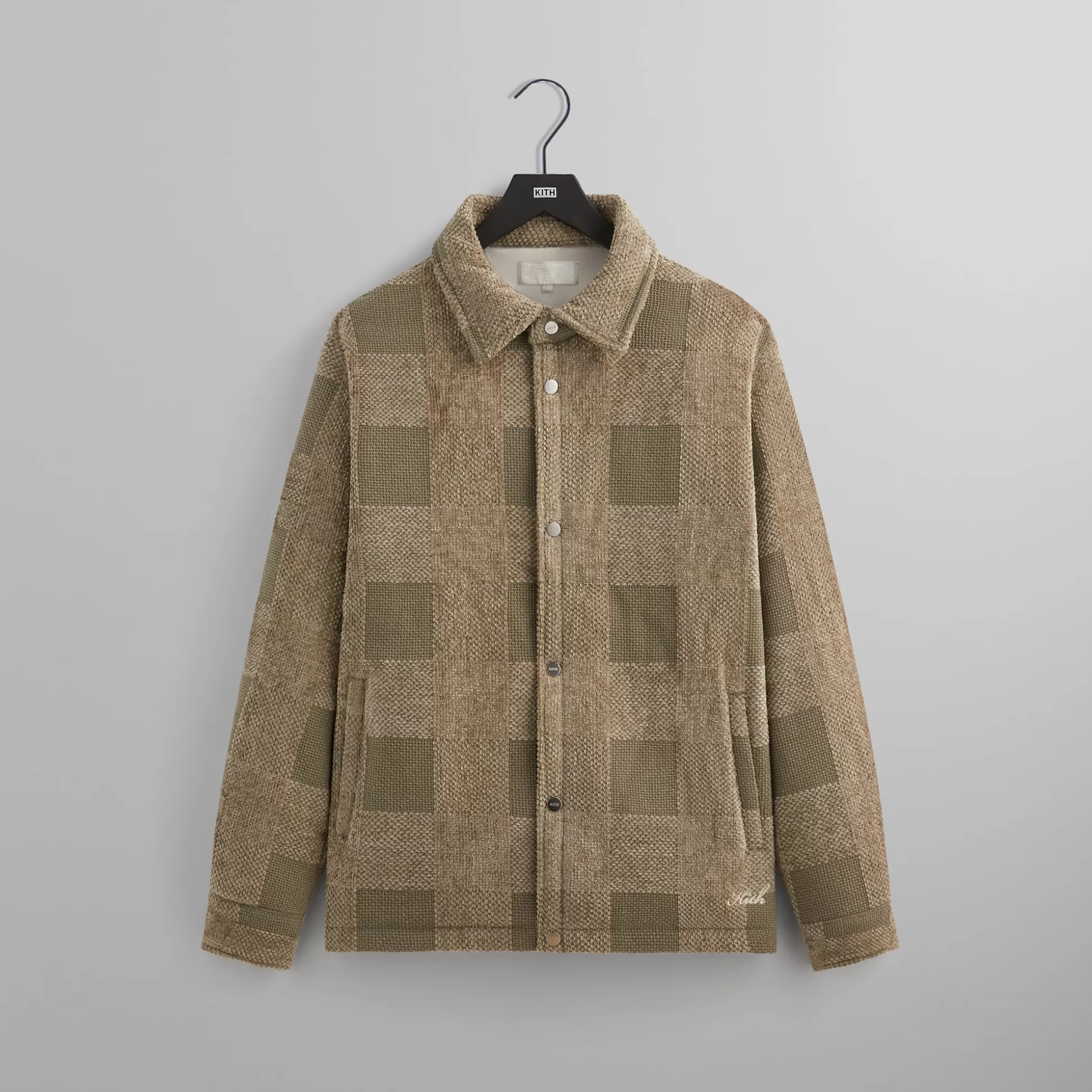 Discount Kith Chenille Plaid Brixton Puffed Shirt Jacket Palomino