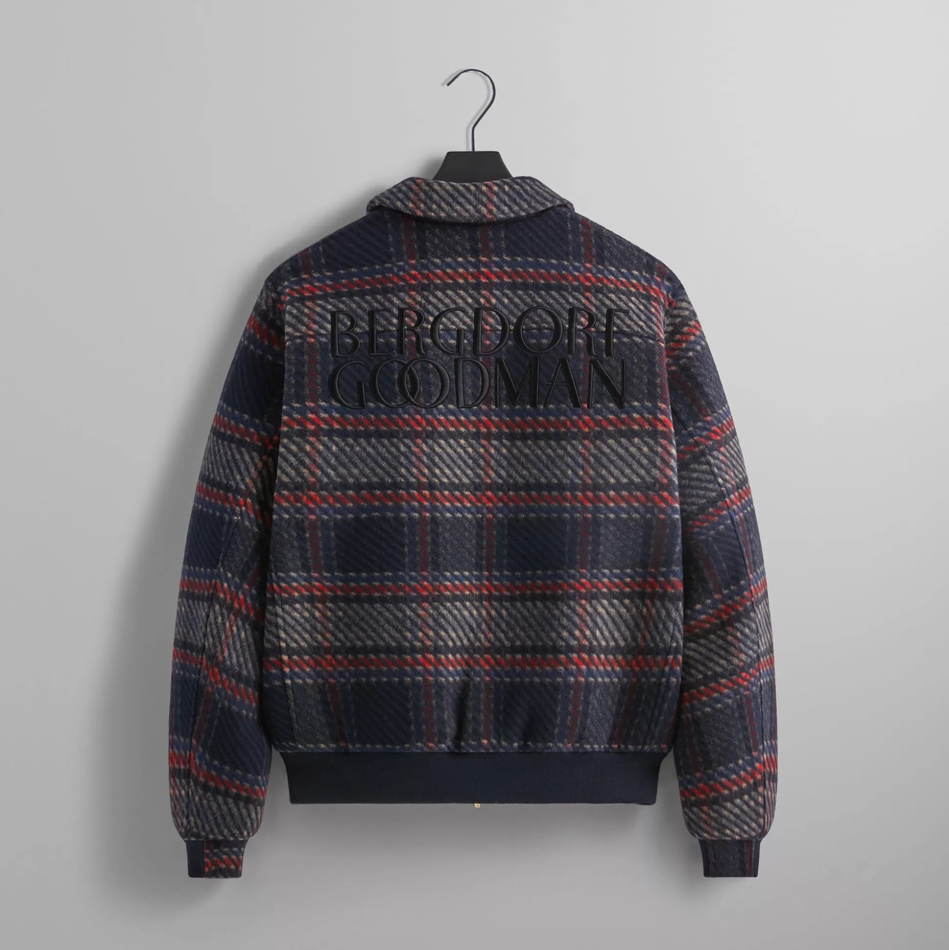 Discount Kith for Bergdorf Goodman Plaid Hawthorne Flight Jacket Nocturnal