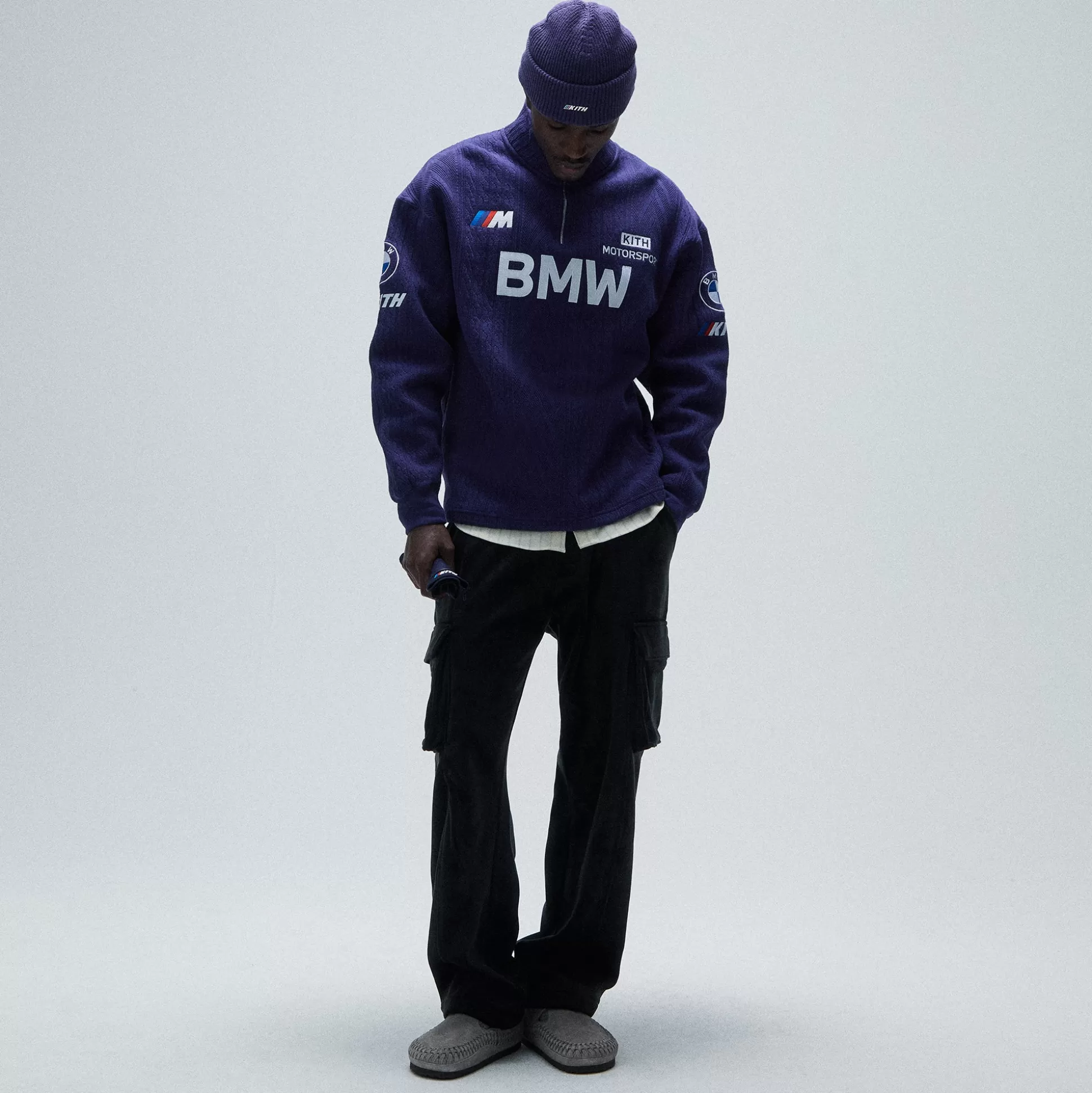 Hot Kith for BMW Bonded Velour Bristol Cargo Pant Black