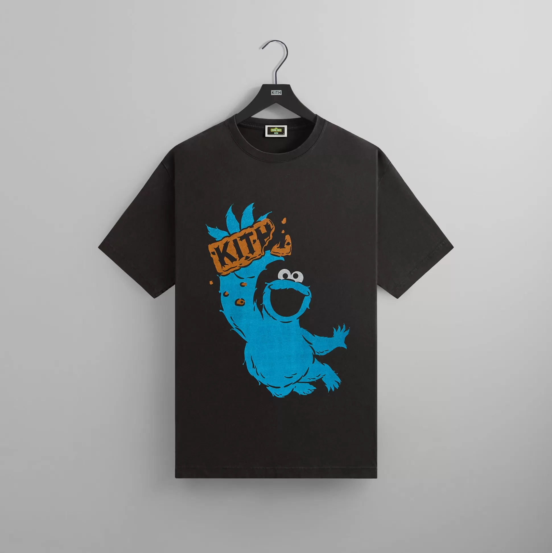 Outlet Kith for Sesame Street Cookie Monster Vintage Tee Black