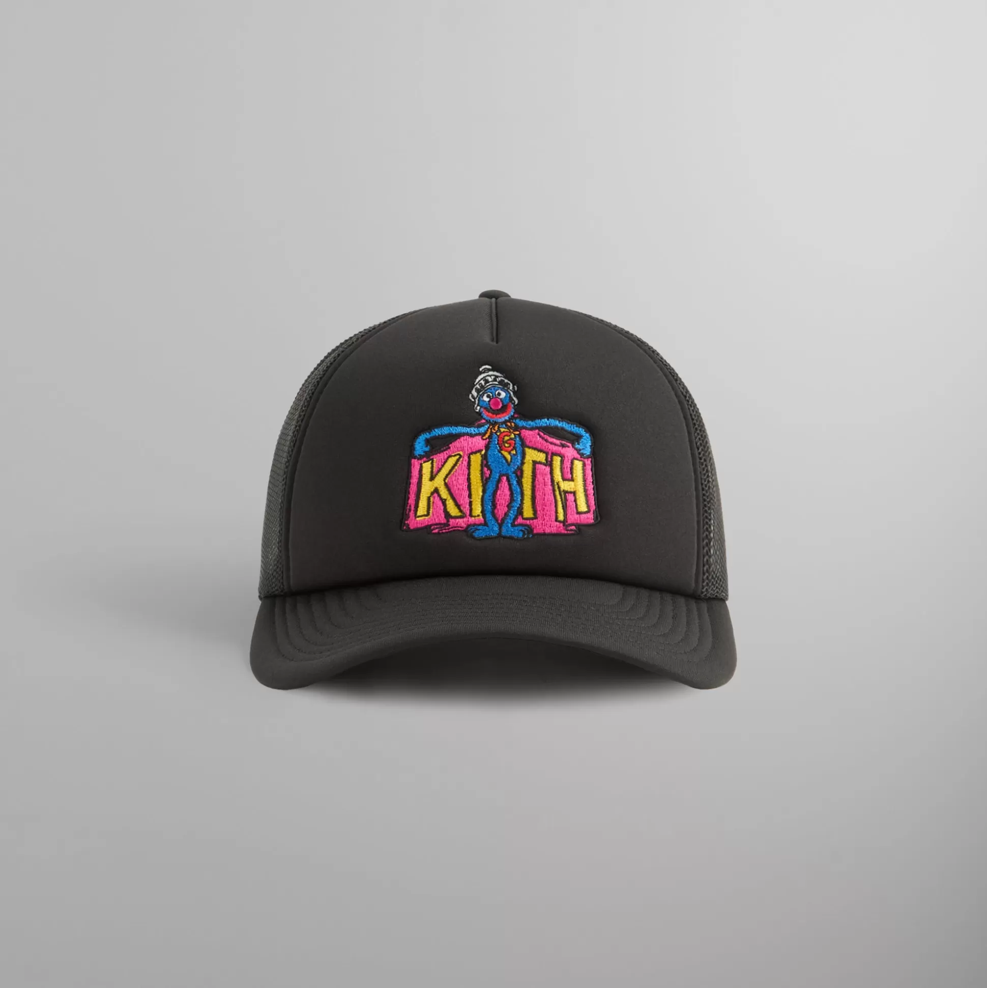 New Kith for Sesame Street Super Grover Nolan Trucker Cap Black