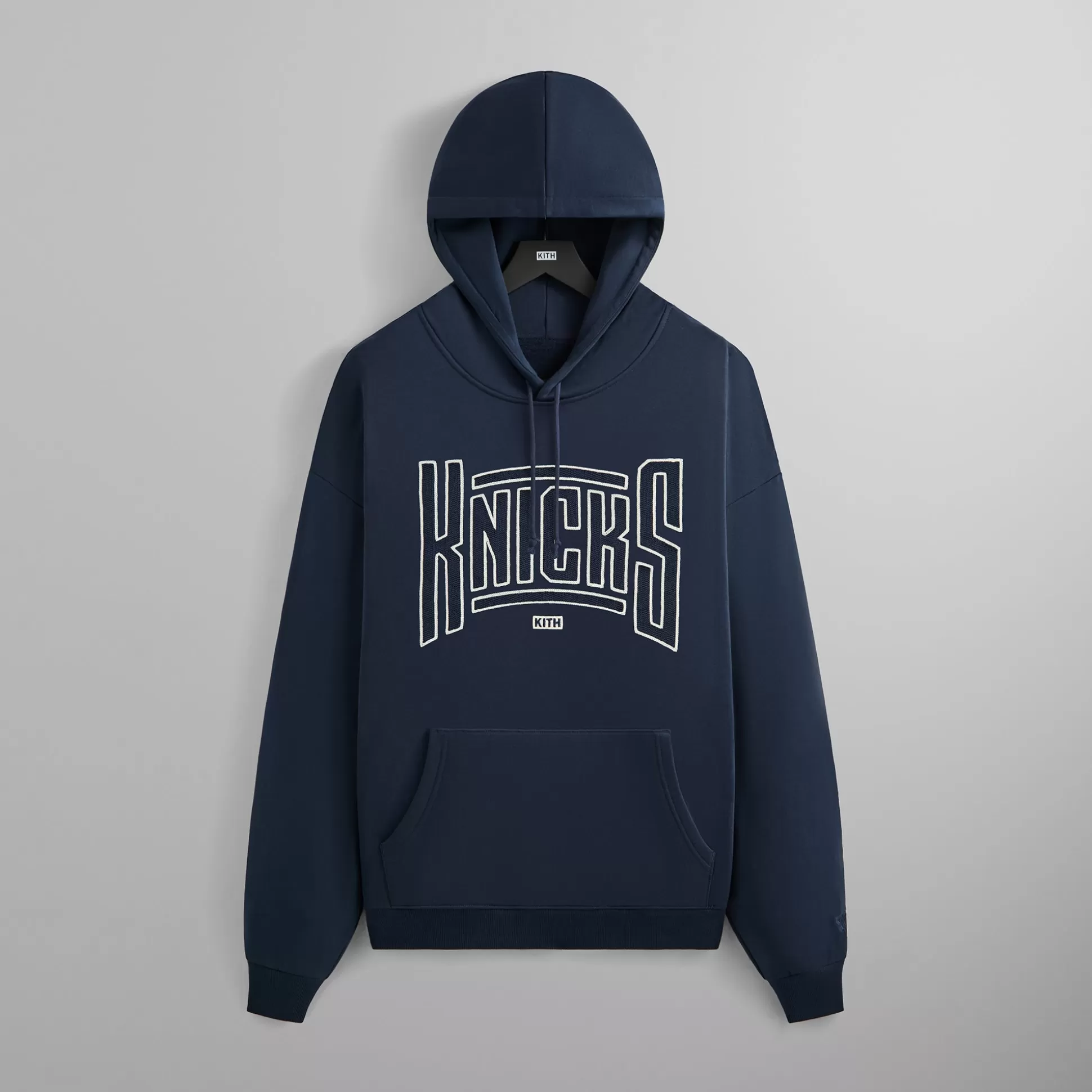 Hot Kith for the New York Knicks Arched Vintage Nelson Hoodie Nocturnal