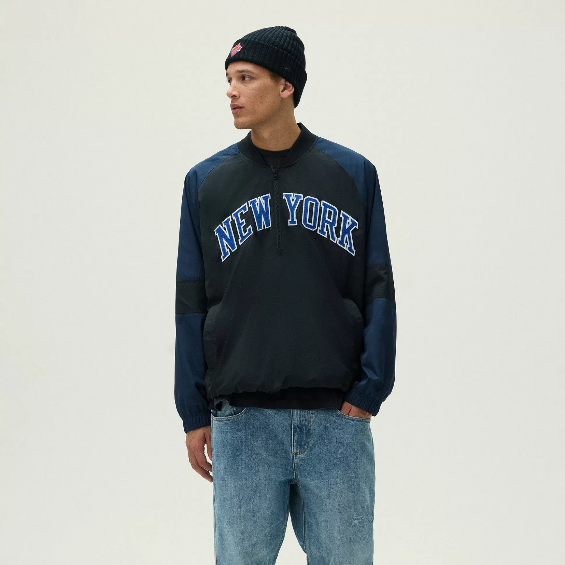 Flash Sale Kith for the New York Knicks Ball Nylon Quarter Zip Black