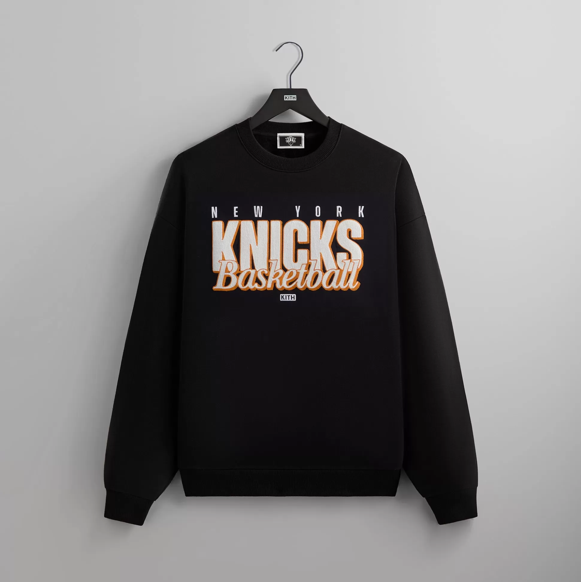 Discount Kith for the New York Knicks Classic Vintage Nelson Crewneck Black