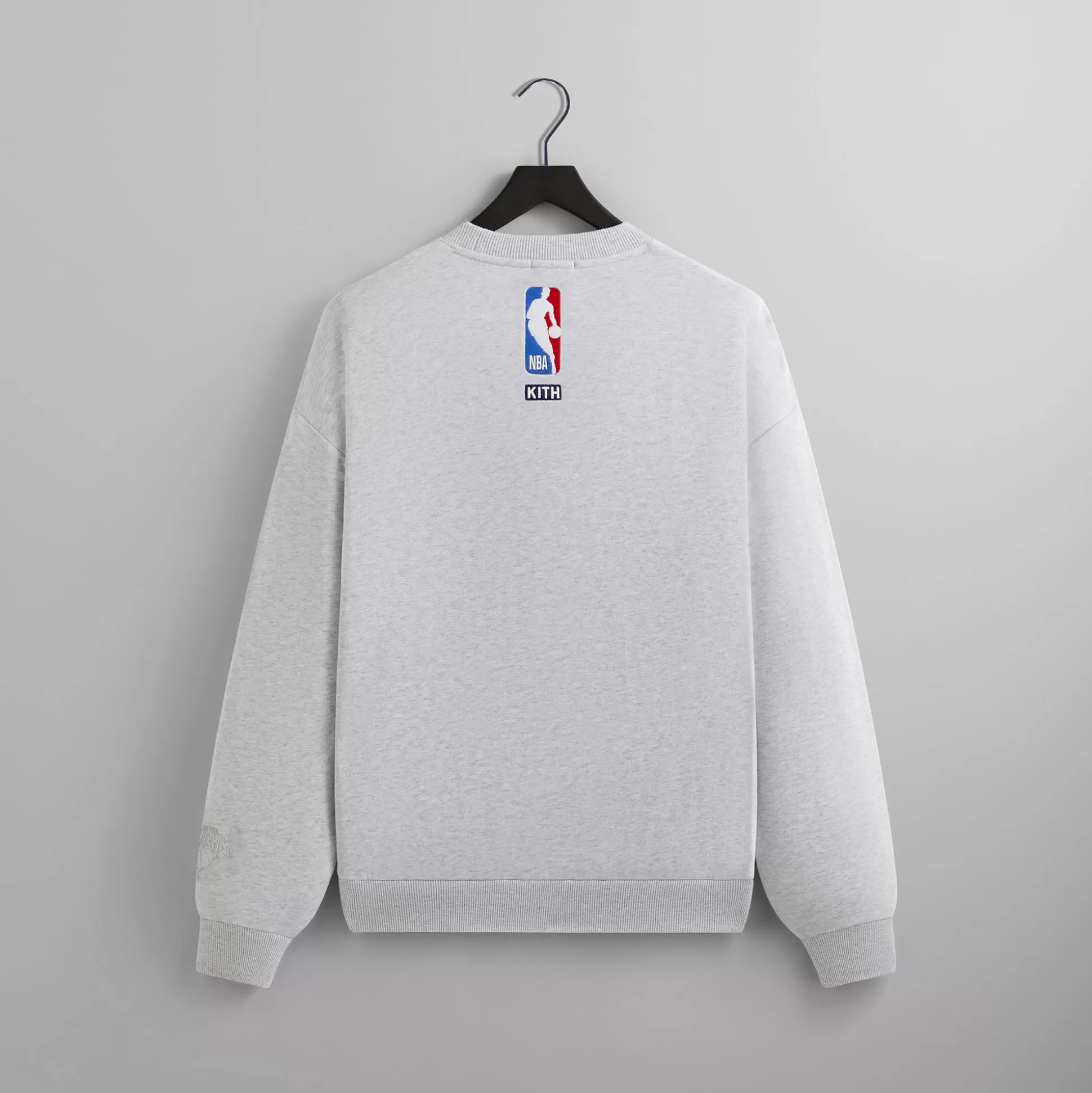 Hot Kith for the New York Knicks Classic Vintage Nelson Crewneck Light Heather Grey