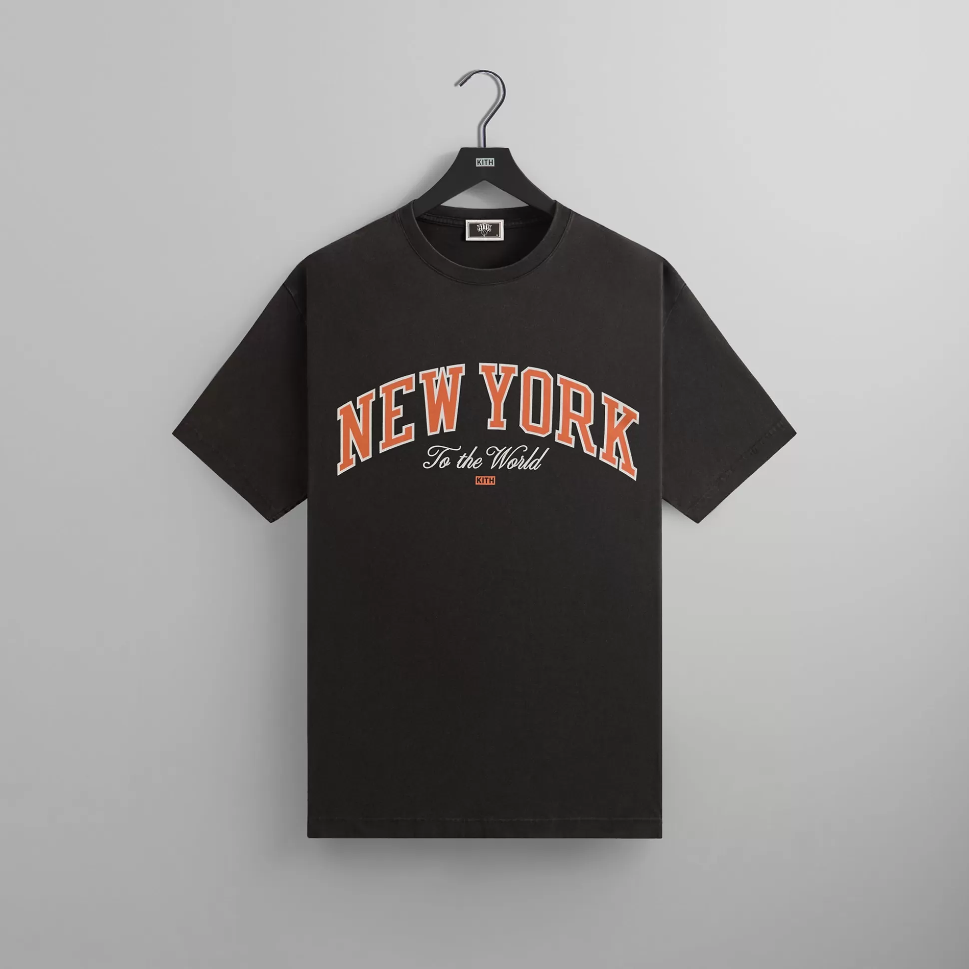 Fashion Kith for the New York Knicks New York to the World Vintage Tee Black