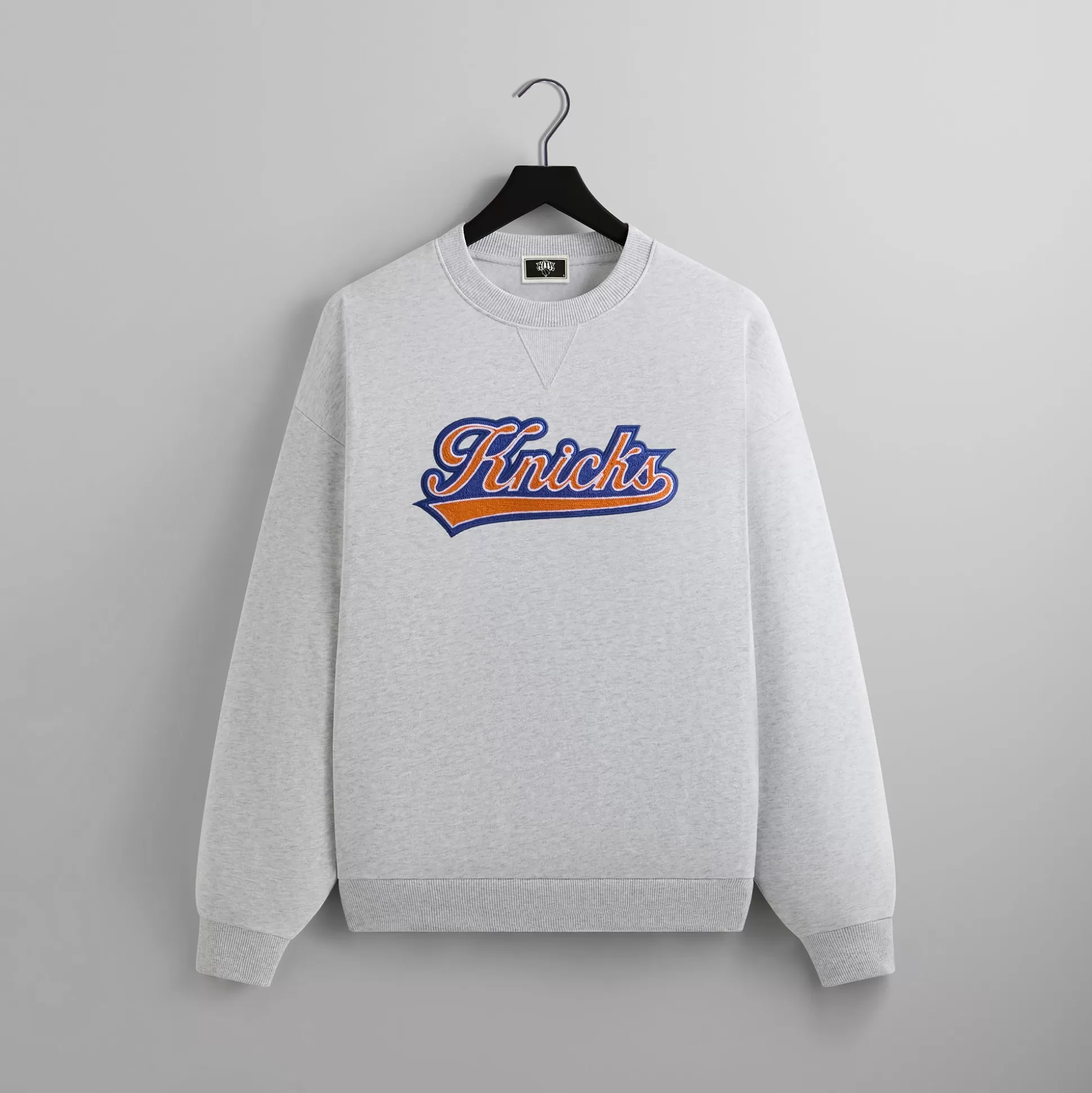 Clearance Kith for the New York Knicks Script Vintage Nelson Crewneck Light Heather Grey