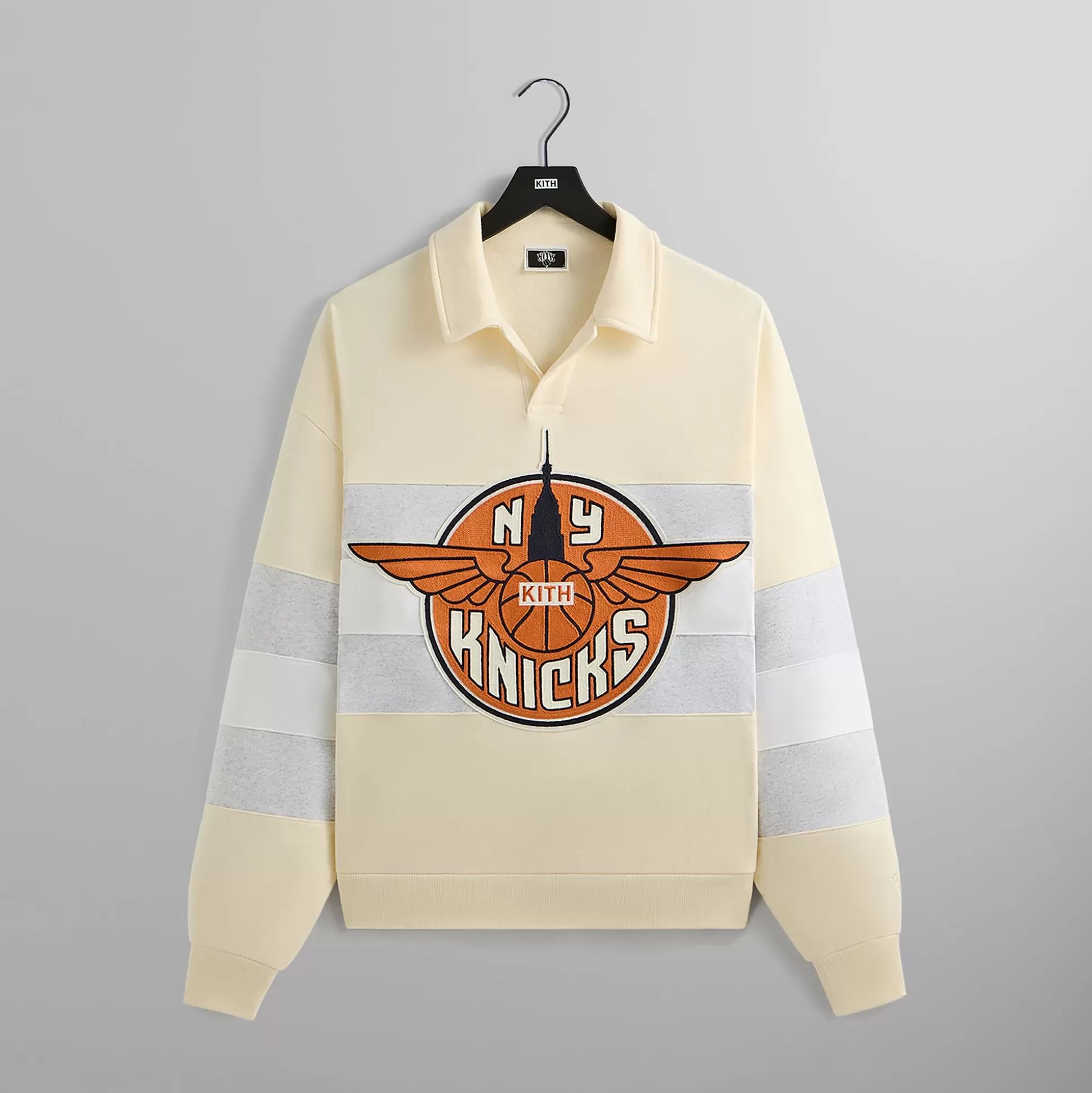 Flash Sale Kith for the New York Knicks Wings Nelson Collared Pullover Sandrift