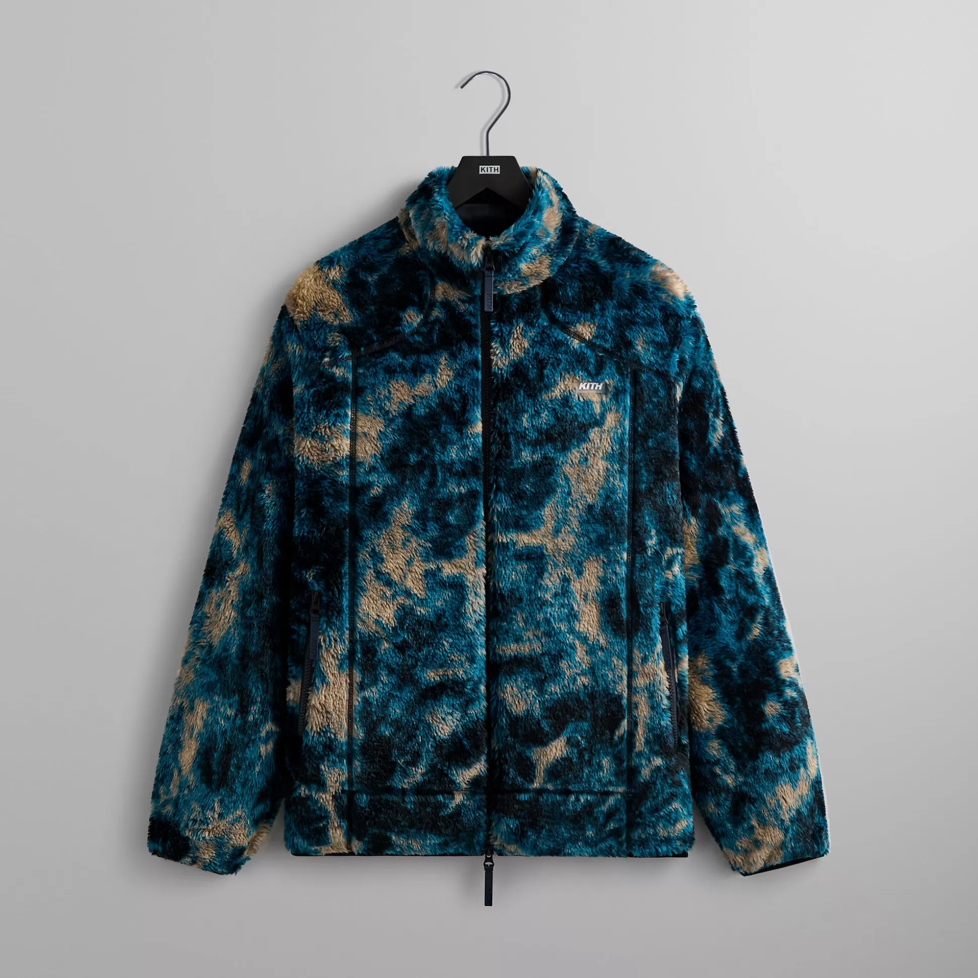 Fashion Kith Ice Dye Harper Vintage Sherpa Full Zip Jacket Indigo
