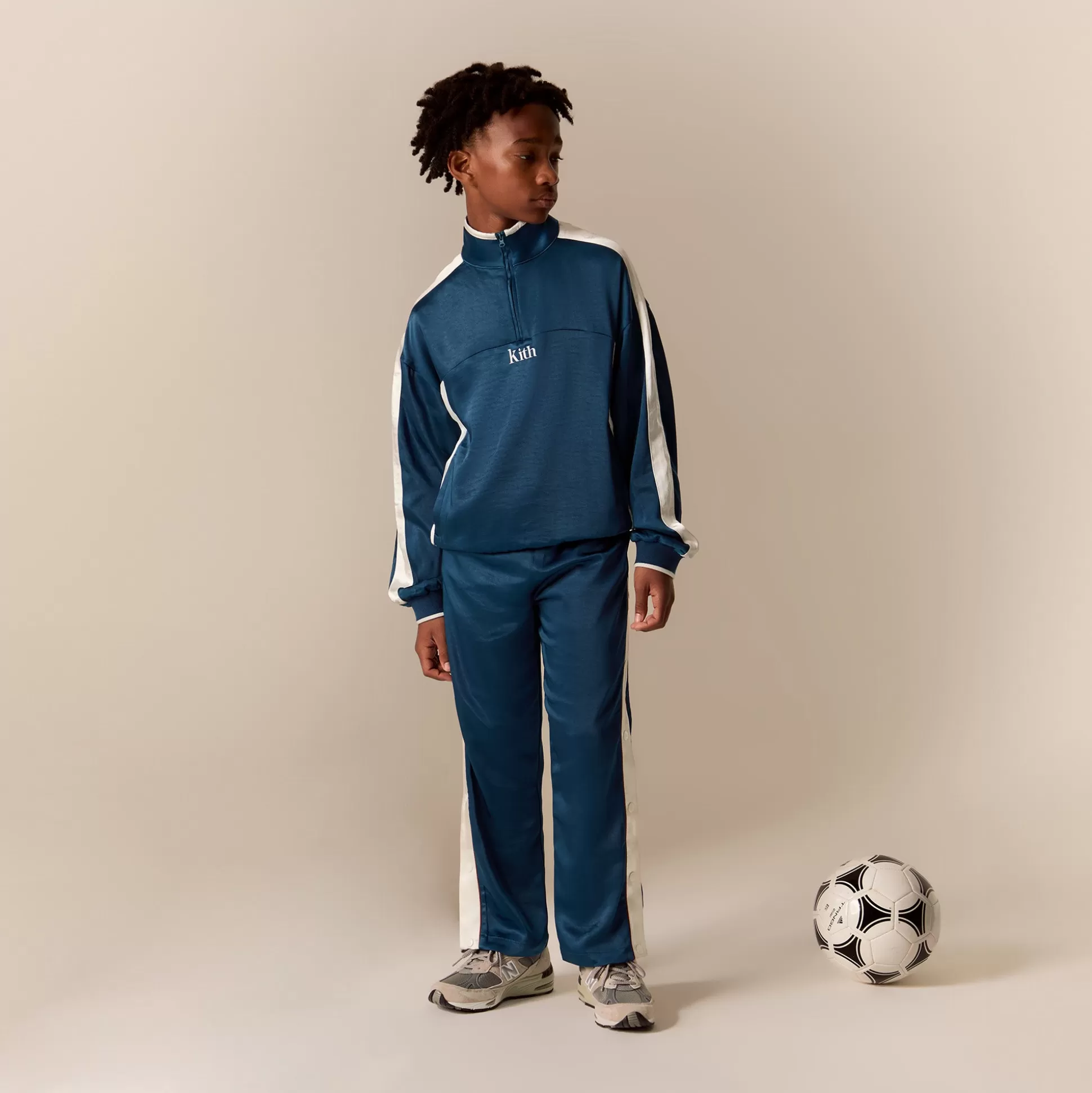 Cheap Kith Kids Blocked Satin Track Quarter Zip Soul