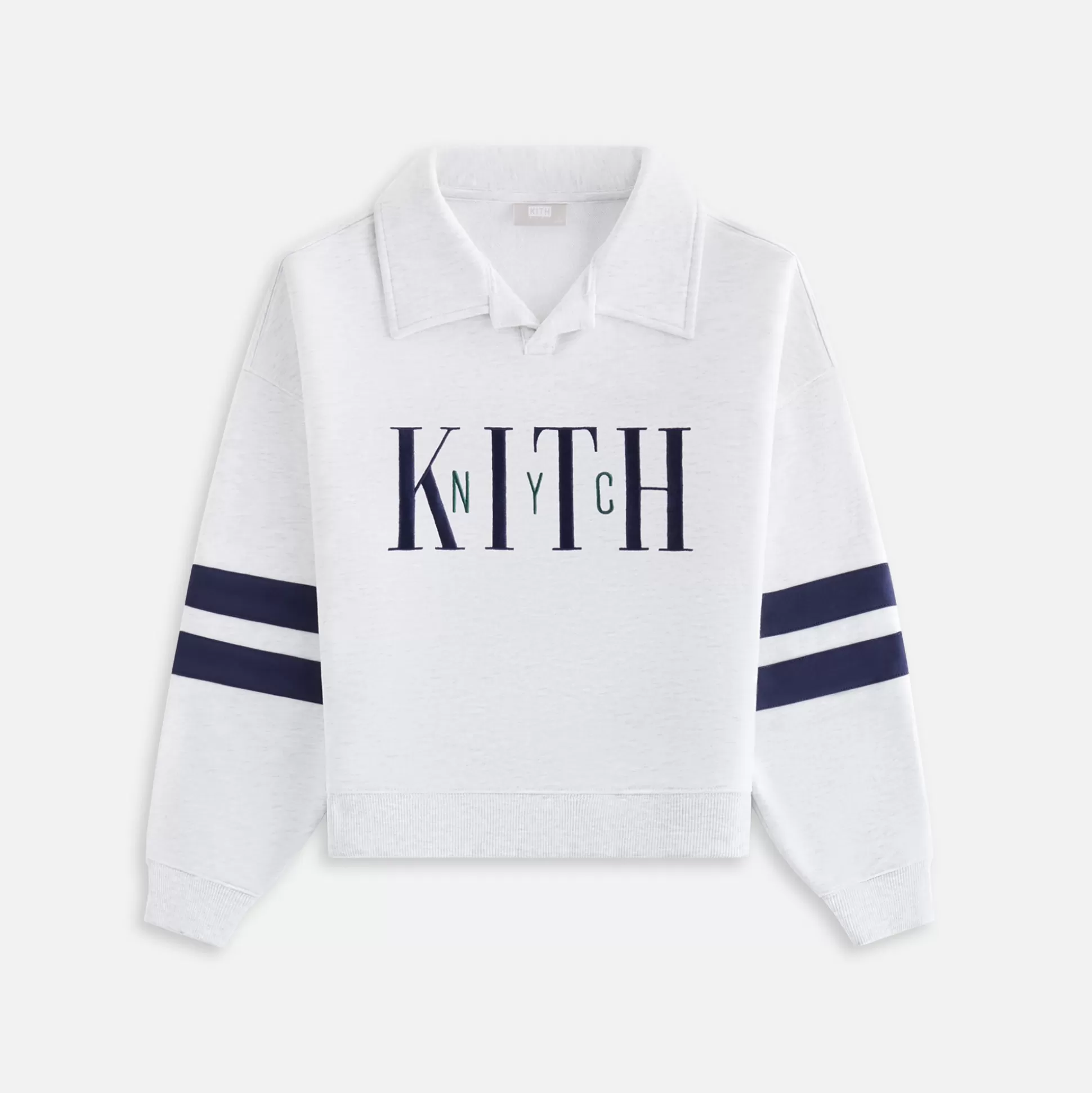 Hot Kith Kids Collared Nelson Sweatshirt Light Heather Grey