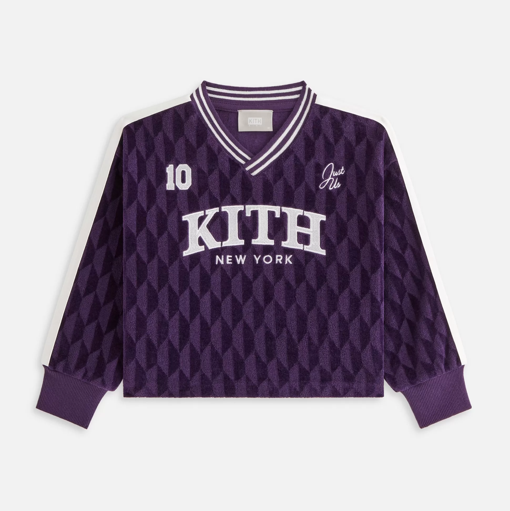 Sale Kith Kids Cropped Velour Soccer Sweatshirt Sovereign