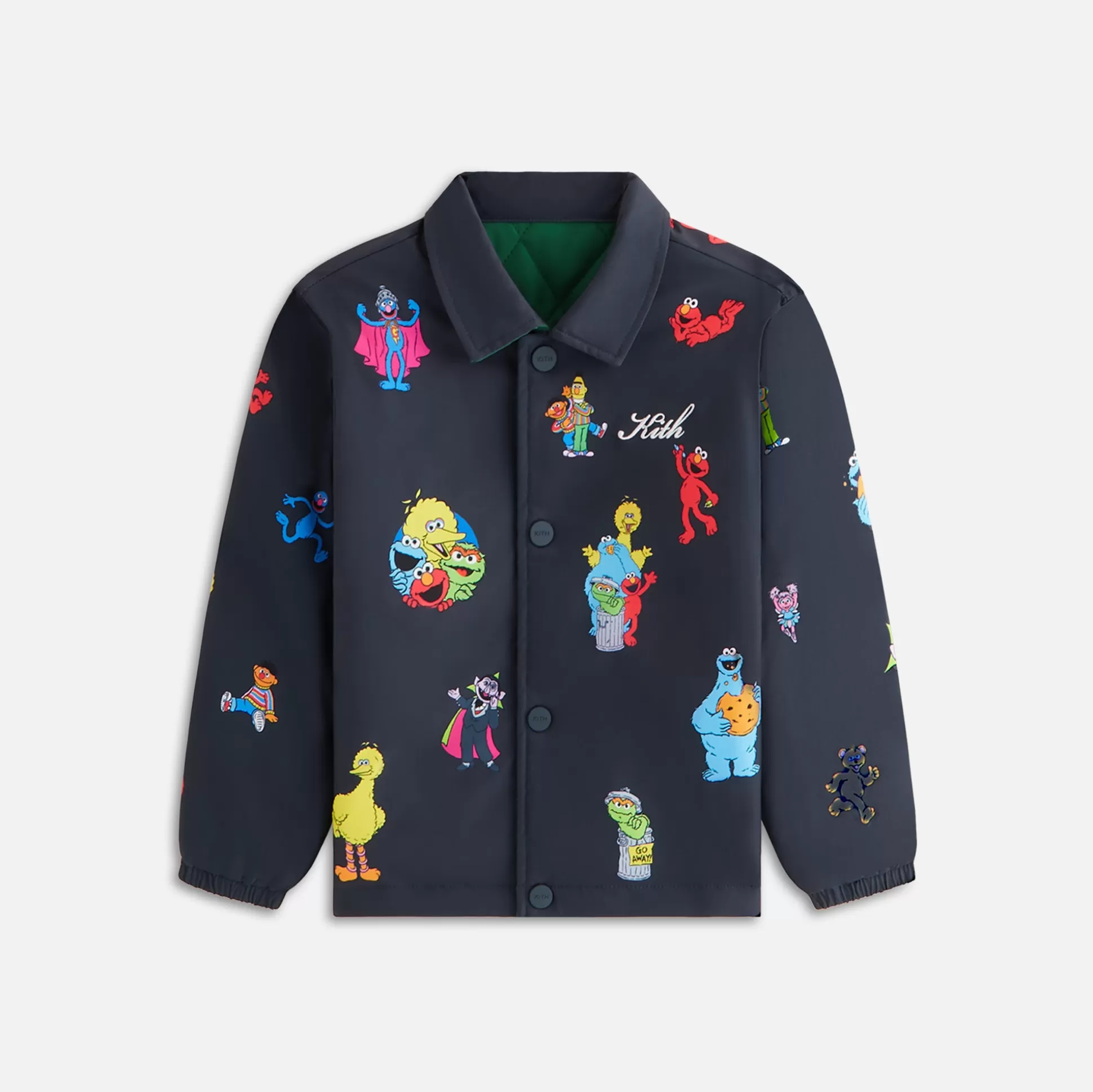 Flash Sale Kith Kids for Sesame Street Reversible Coaches Jacket Black