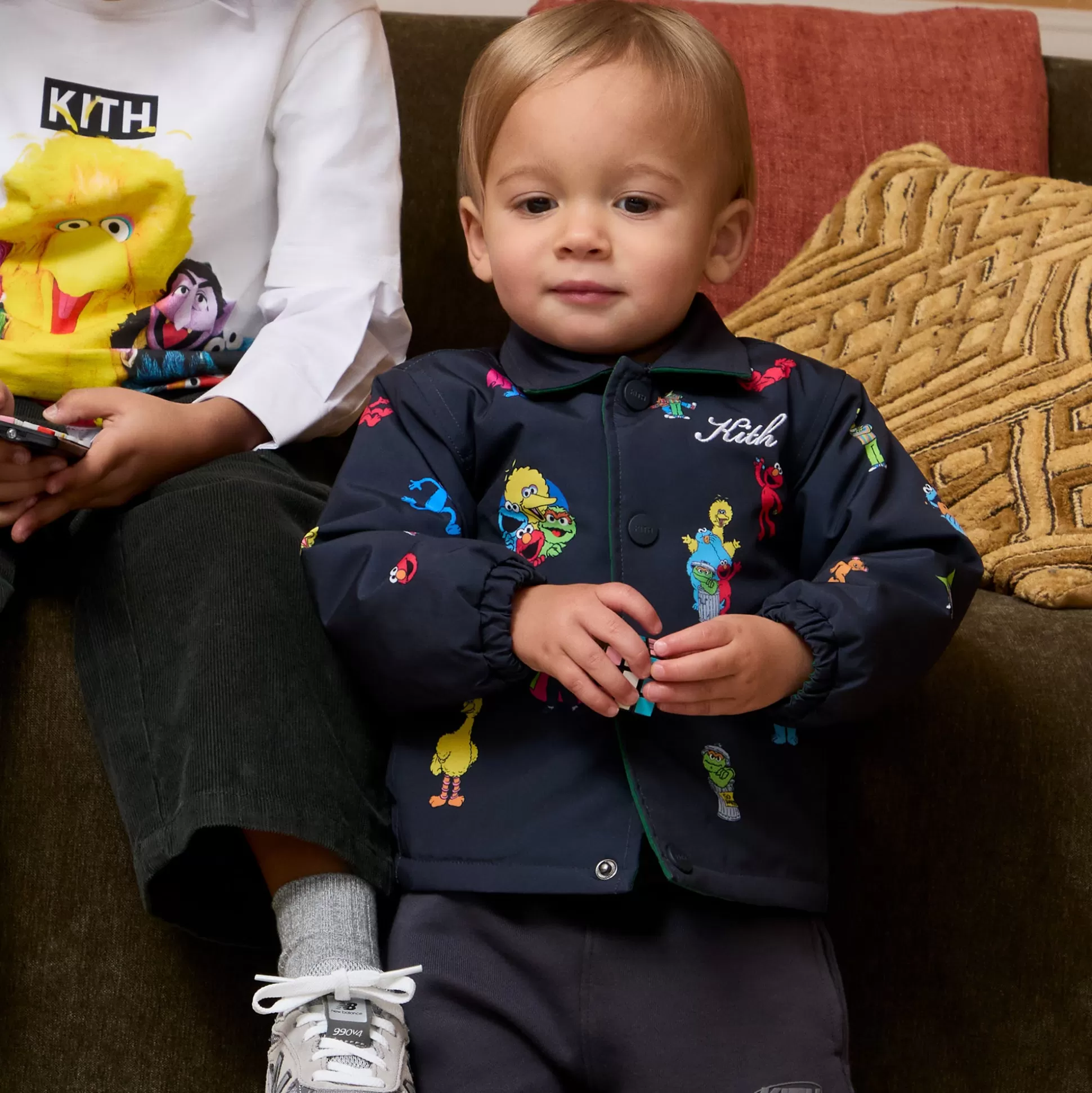 Flash Sale Kith Kids for Sesame Street Reversible Coaches Jacket Black