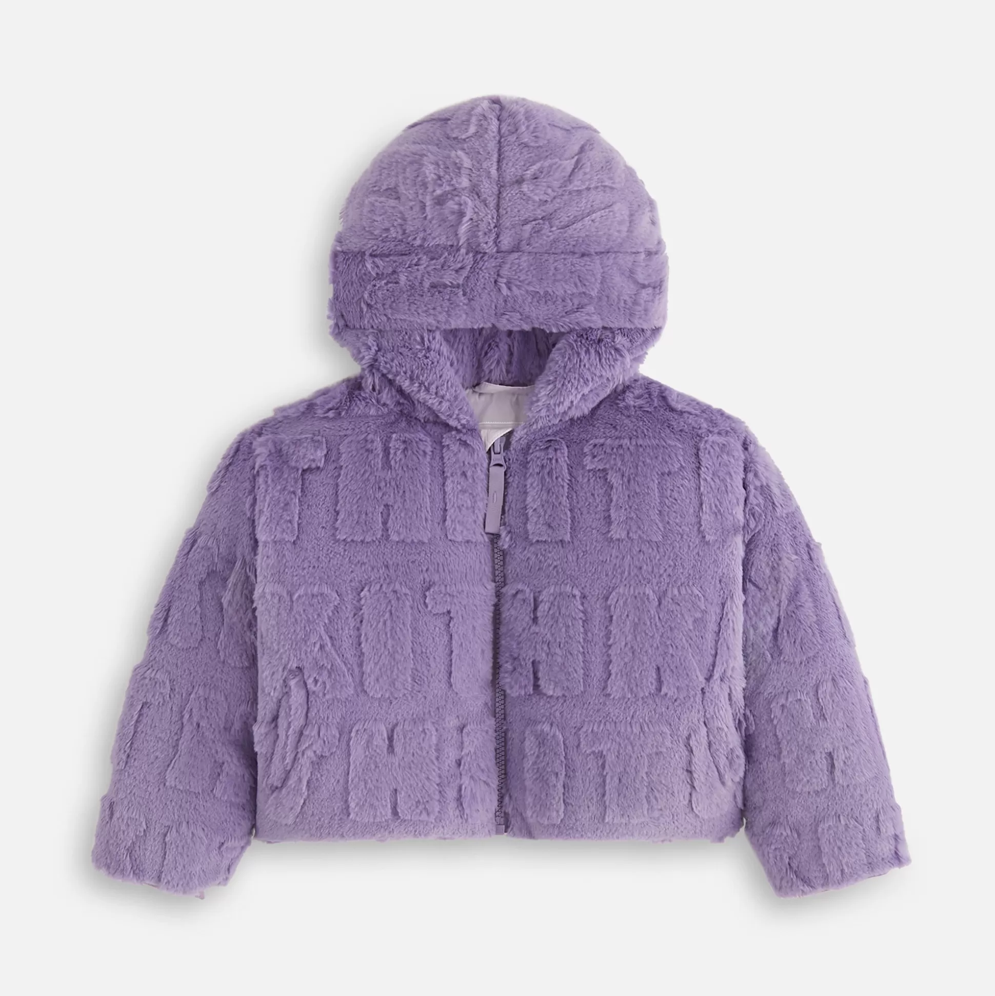 Flash Sale Kith Kids Monogram Faux Fur Crop Jacket Lavender