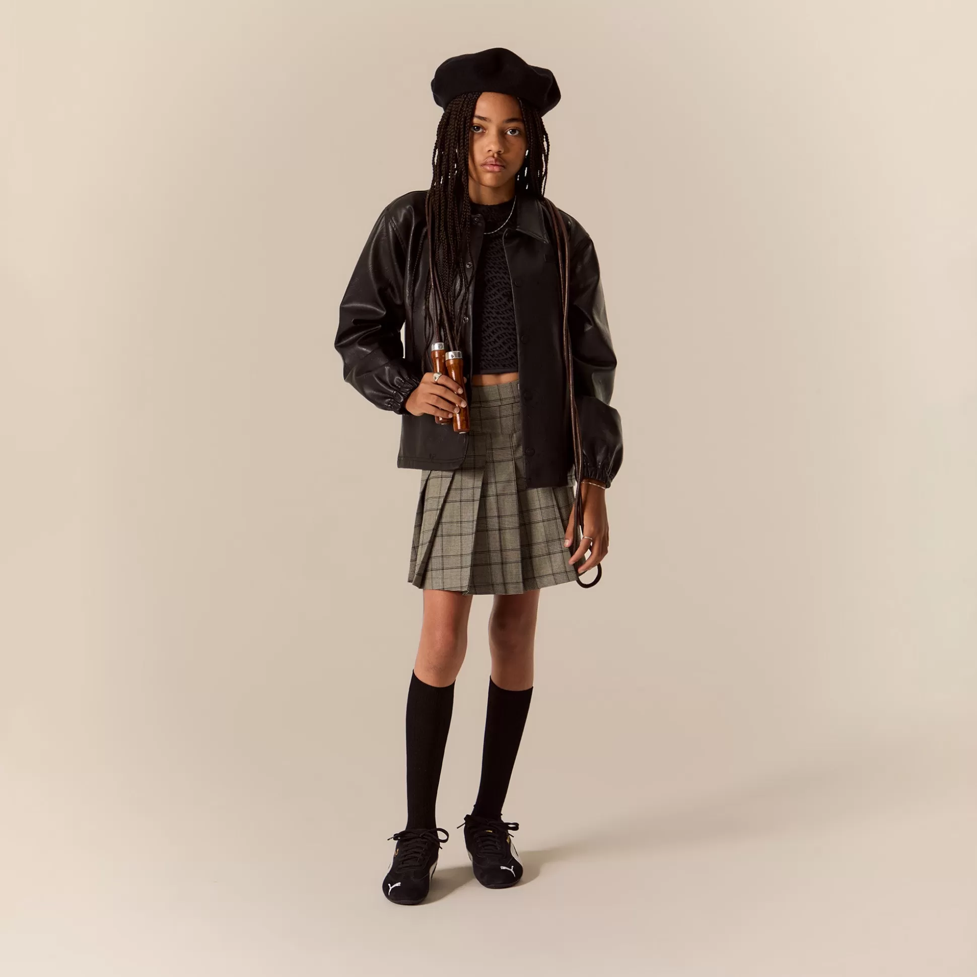 Cheap Kith Kids Paisley Faux Leather Coaches Jacket Black