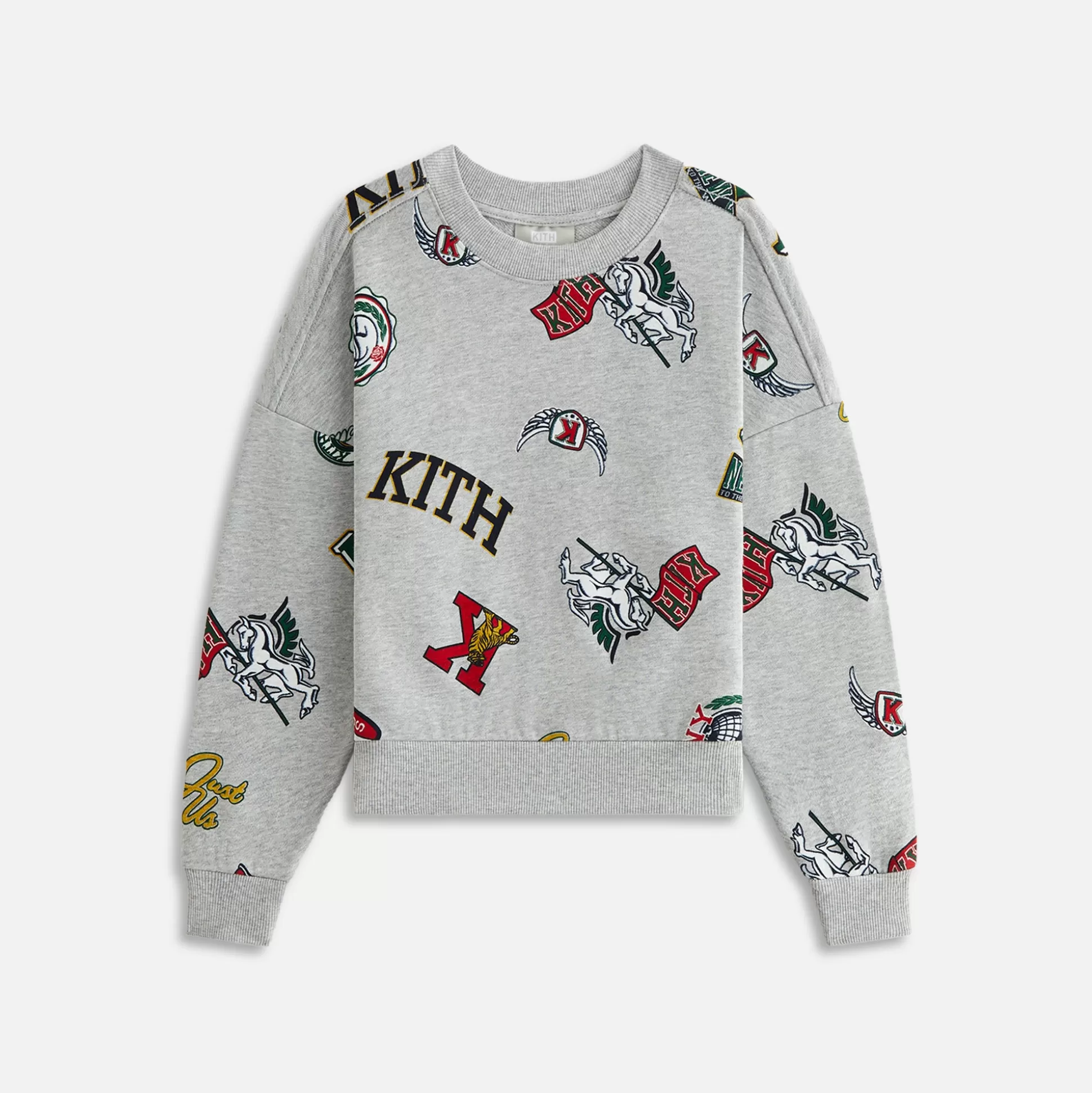 Hot Kith Kids Printed Nelson Crewneck Light Heather Grey