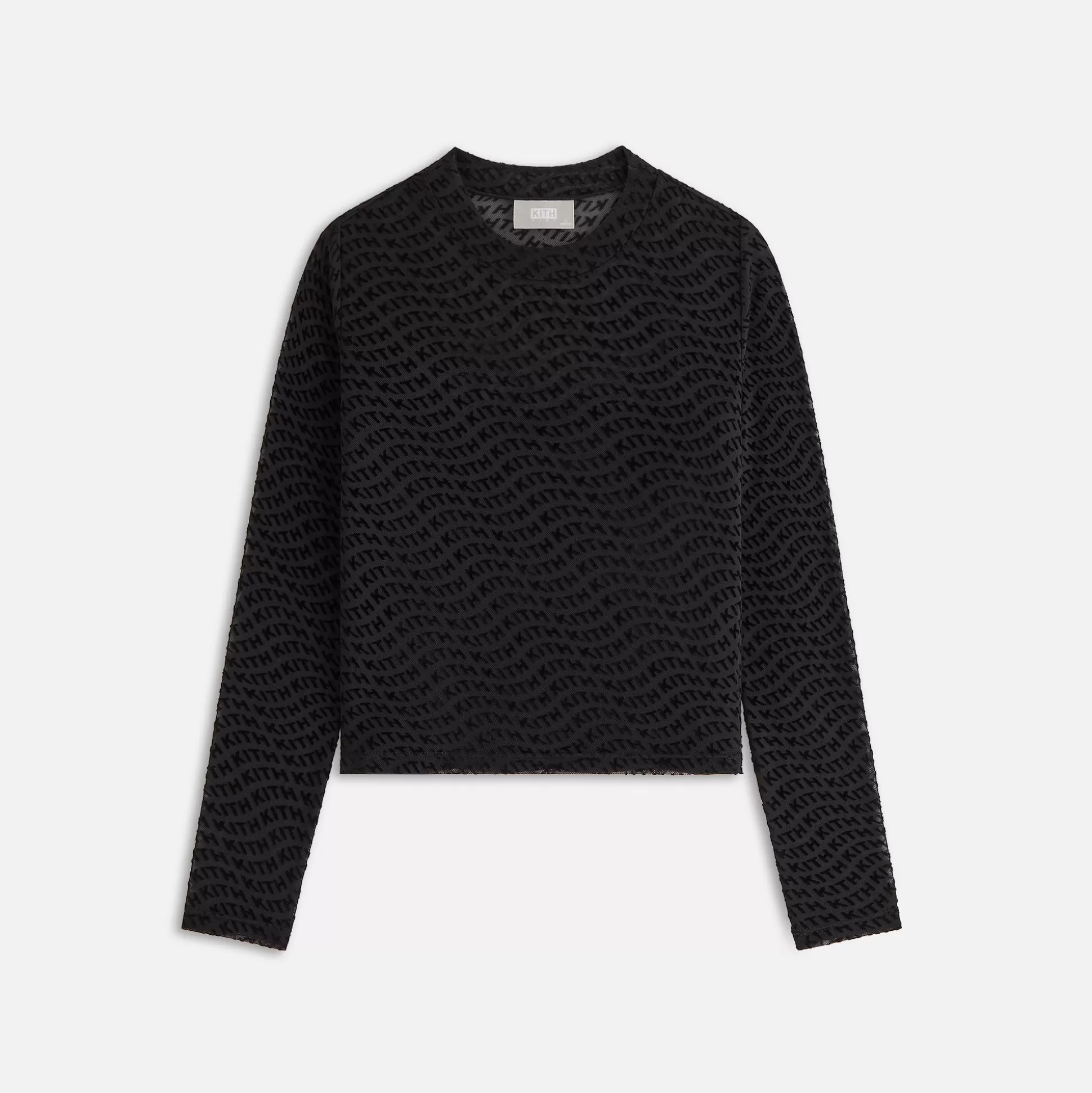 New Kith Kids Wavy Monogram Mesh Top Black