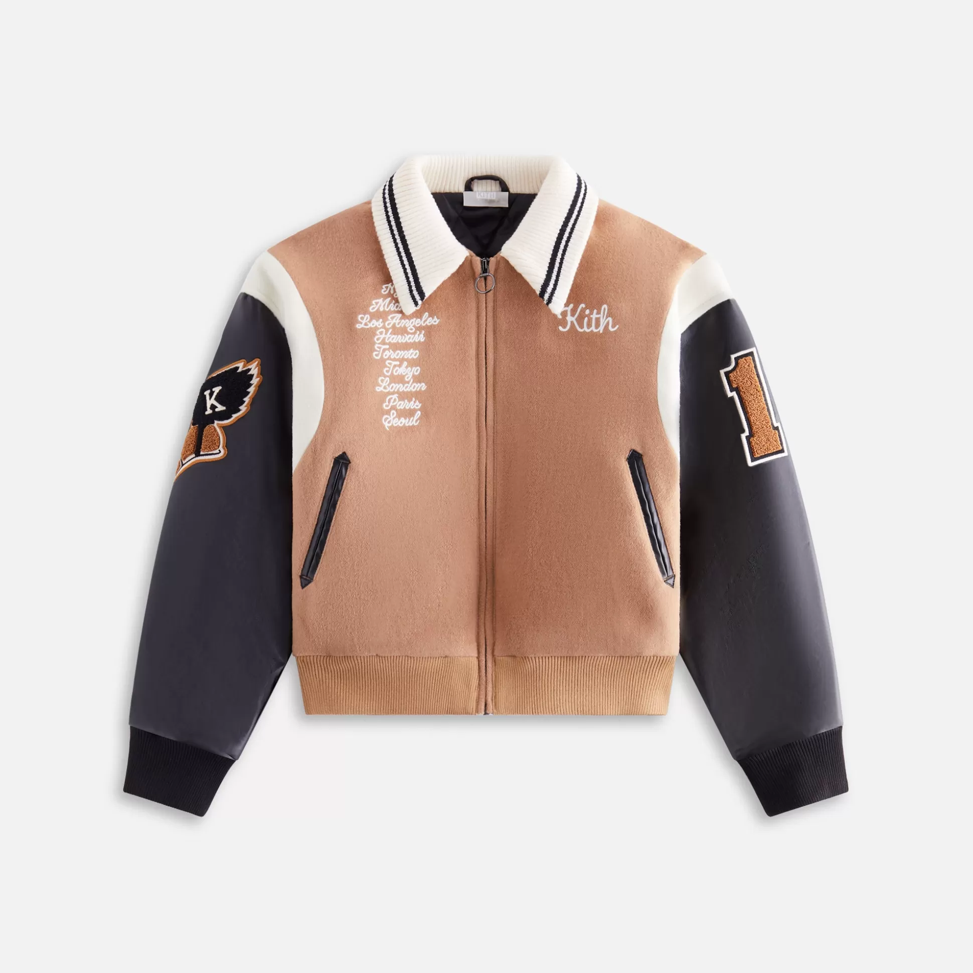 Best Kith Kids Wool Varsity Jacket Dorado