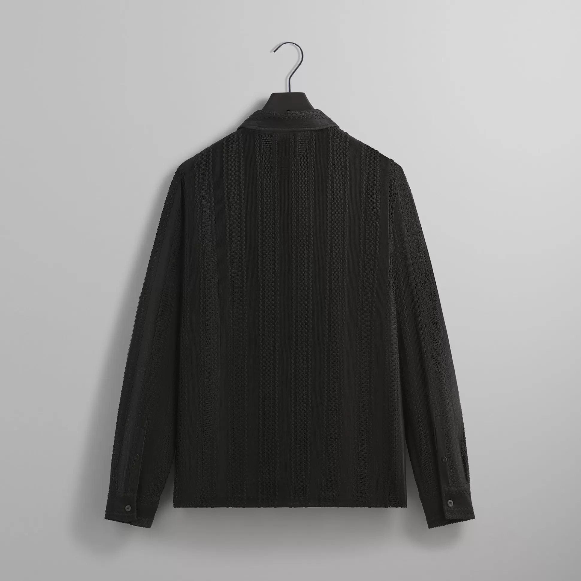 Clearance Kith Ladder Lace Boxy Collared Overshirt Black