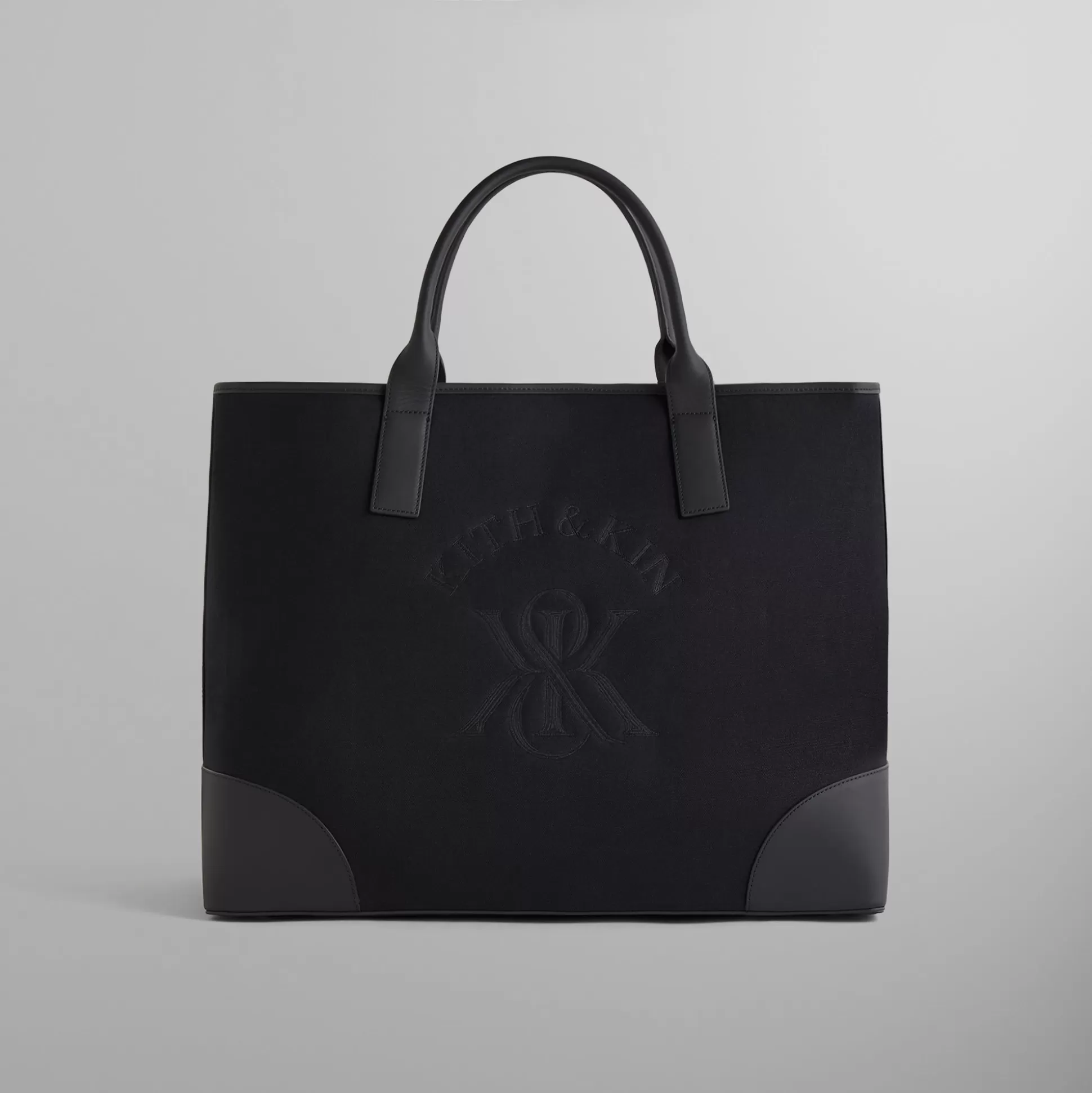 Online Kith Leather Trimmed Canvas Tote Black