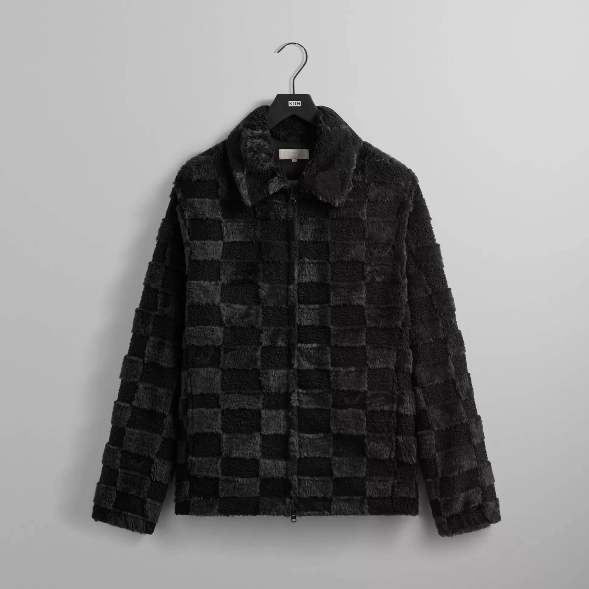 Shop Kith Lloyd Faux Fur Coaches Jacket Black