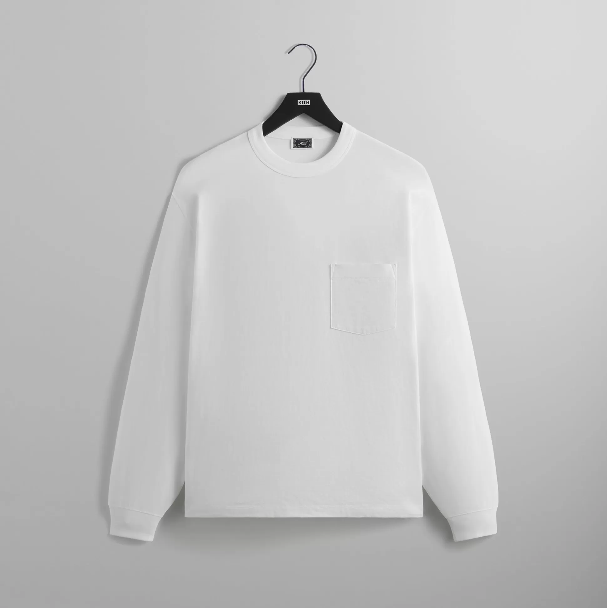 Discount Kith Long Sleeve Leonard Pocket Tee White