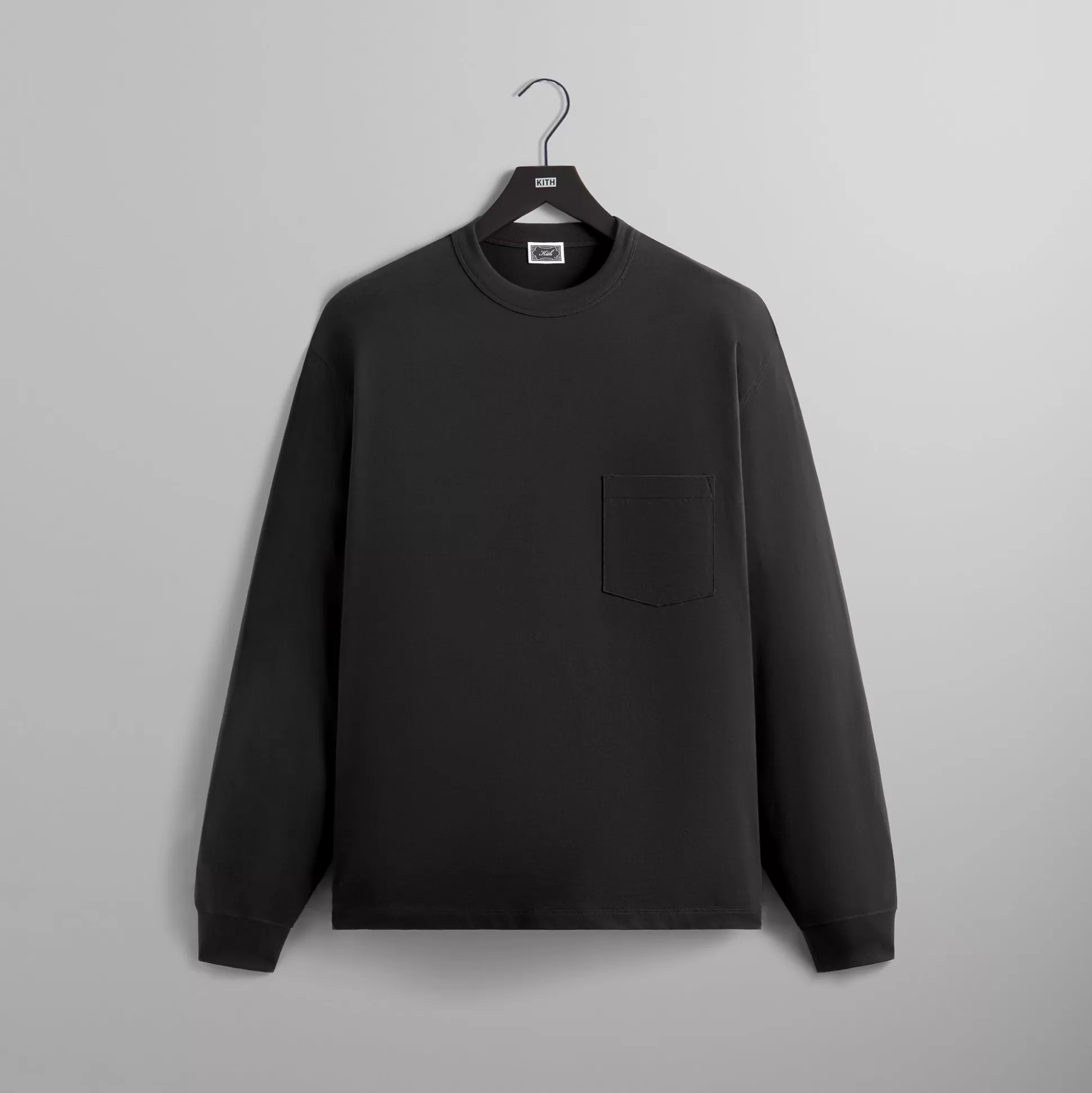 Best Kith Long Sleeve Leonard Pocket Tee Black